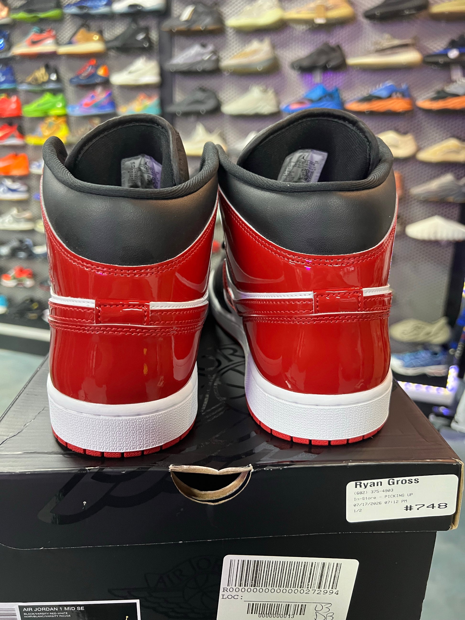Jordan 1 Mid SE Patent Bred Toe