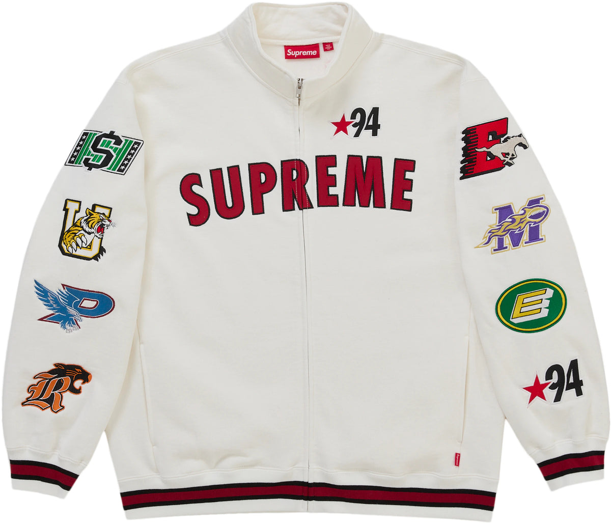 Supreme Mascots Zip Up Sweatshirt White