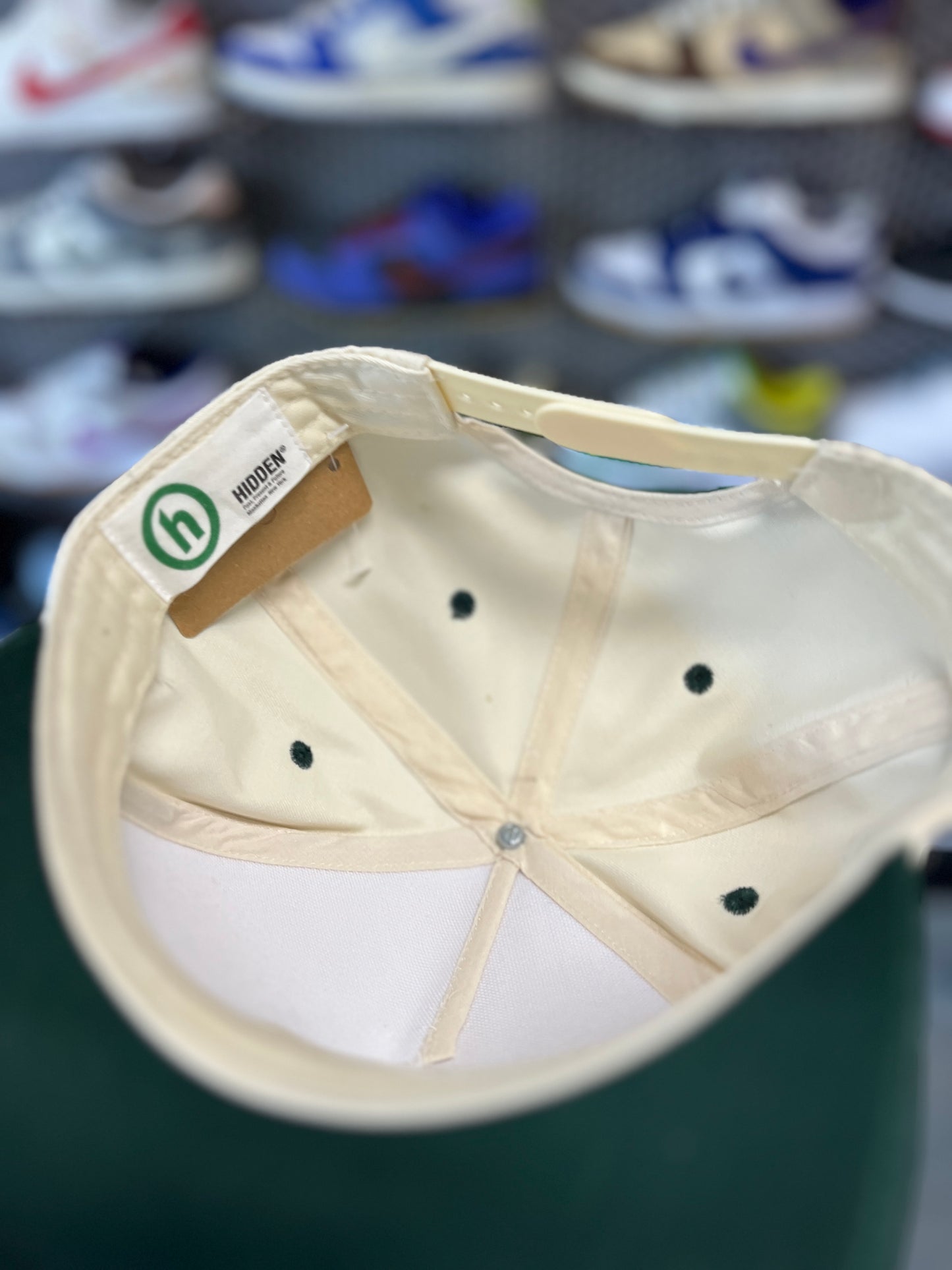 HIDDEN NYC SNAPBACK GREEN CREAM HAT