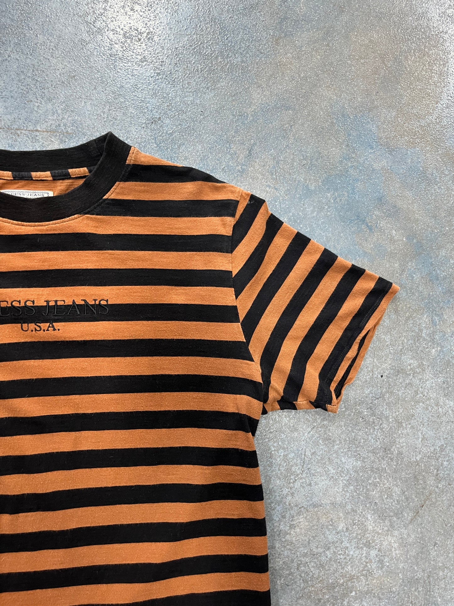 VTG GUESS USA Stripped Brown Tee OTF