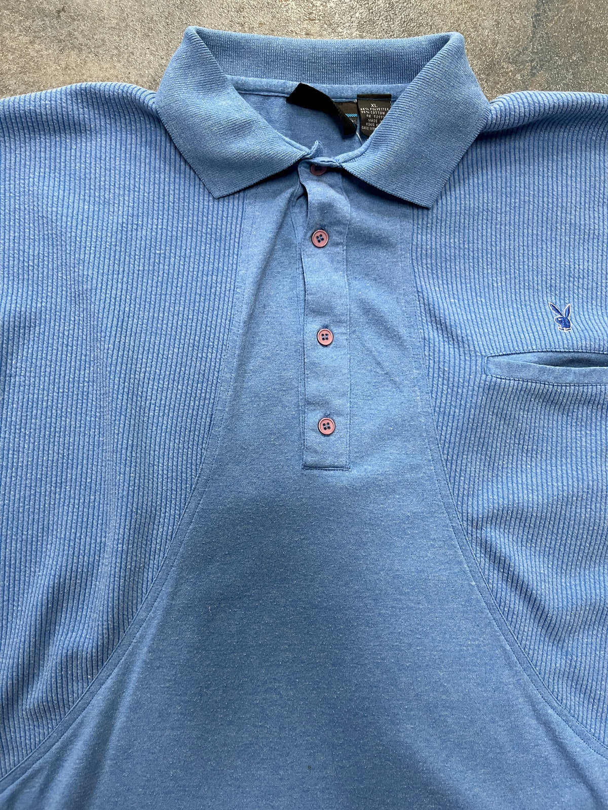 Playboy baby blue button up collar T-Shirt B38