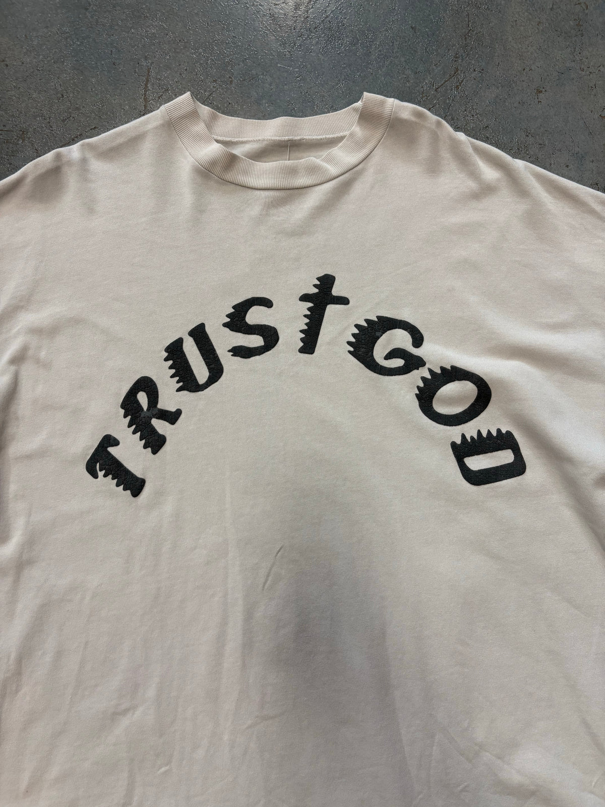 Kanye Sunday Service "Just trust God" Cream Tee