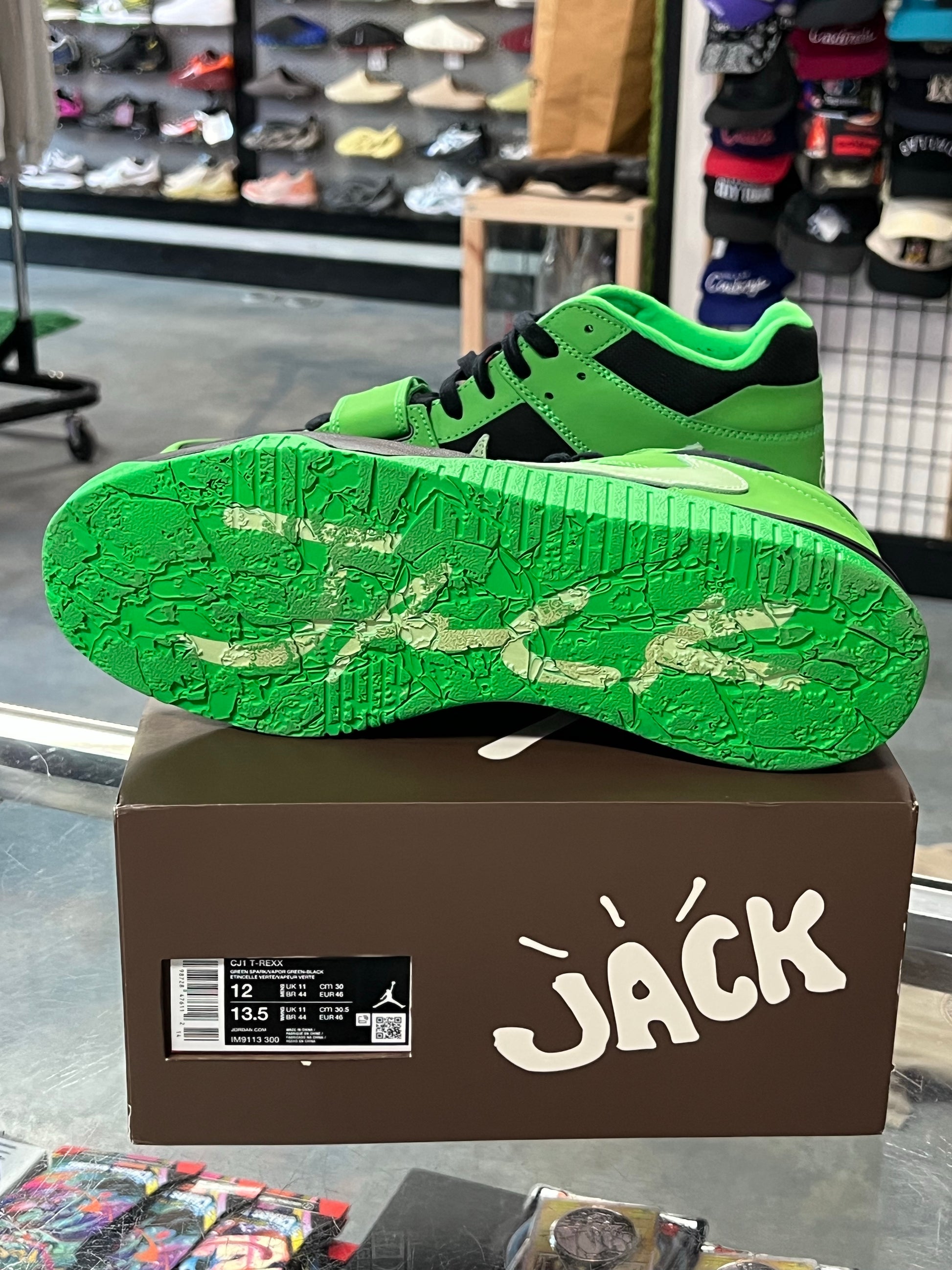 Jordan CJ1 T-Rexx Travis Scott Green Spark