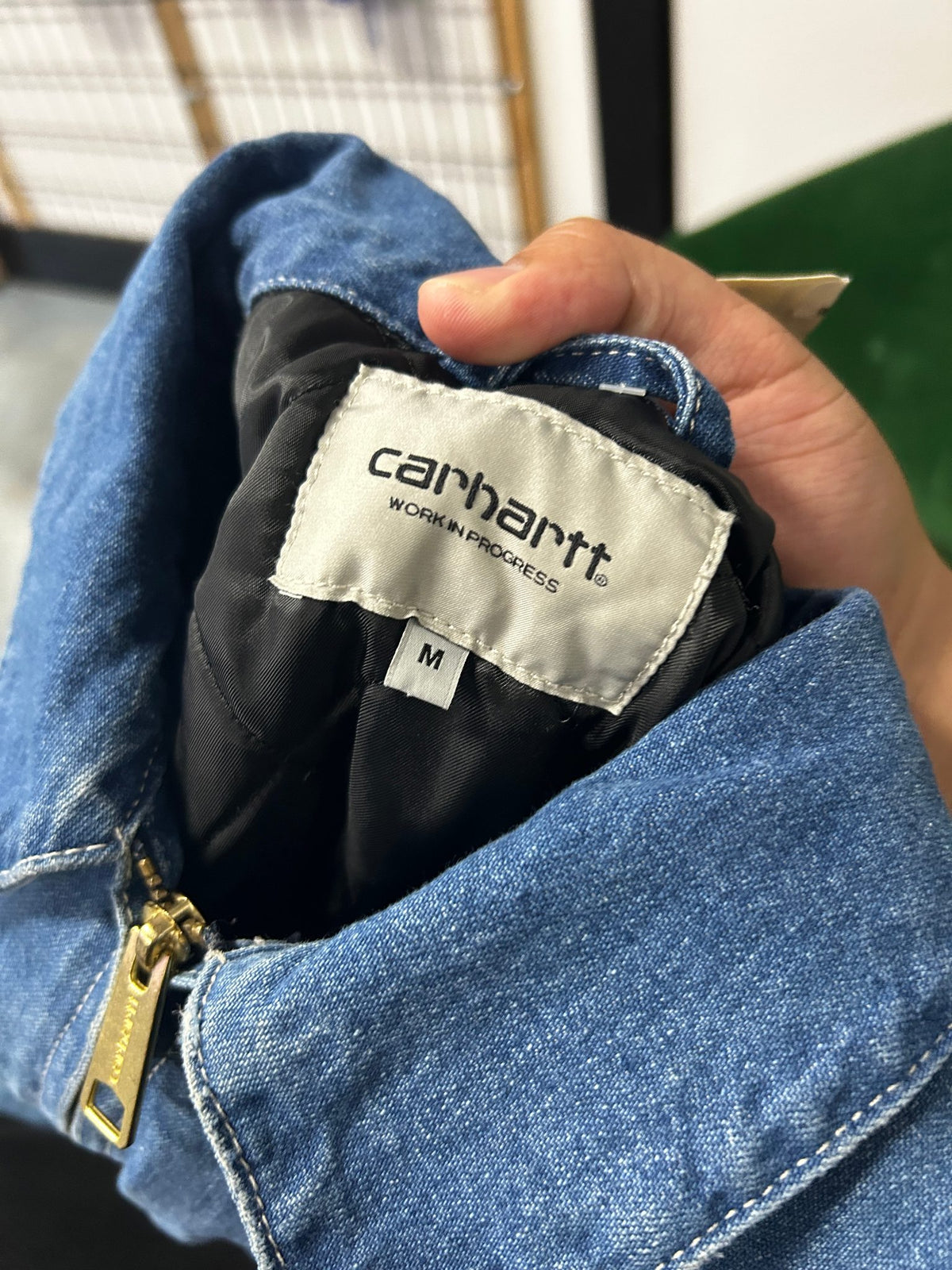 Vintage Carhartt WIP Denim Detroit Jacket Blue