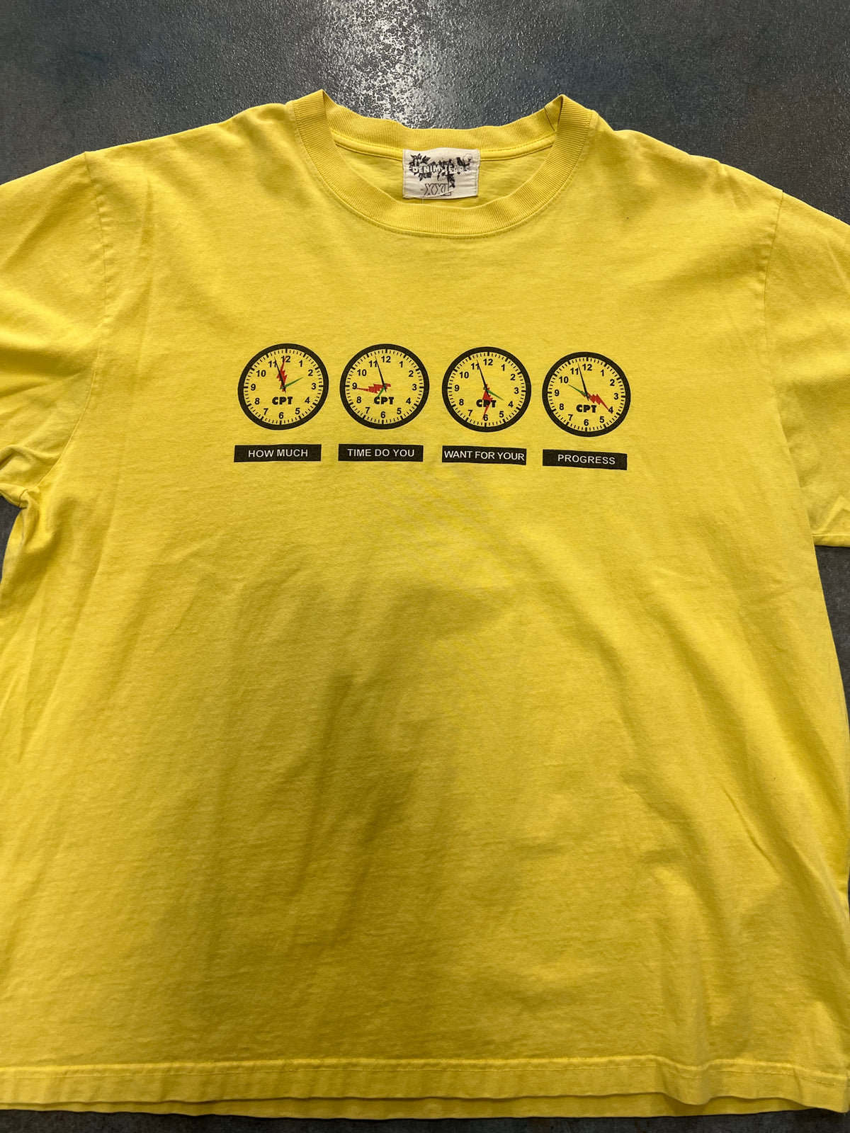 Denim Tears Yellow Progress Clock Tee