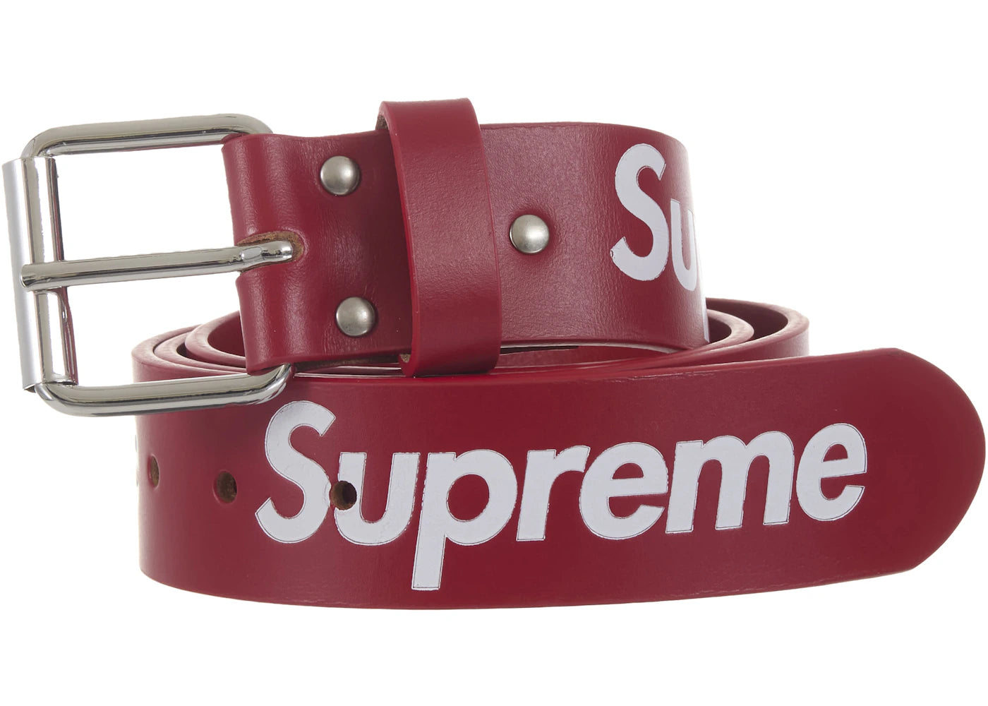 Supreme Repeat Leather Belt (FW25) Red (IC)