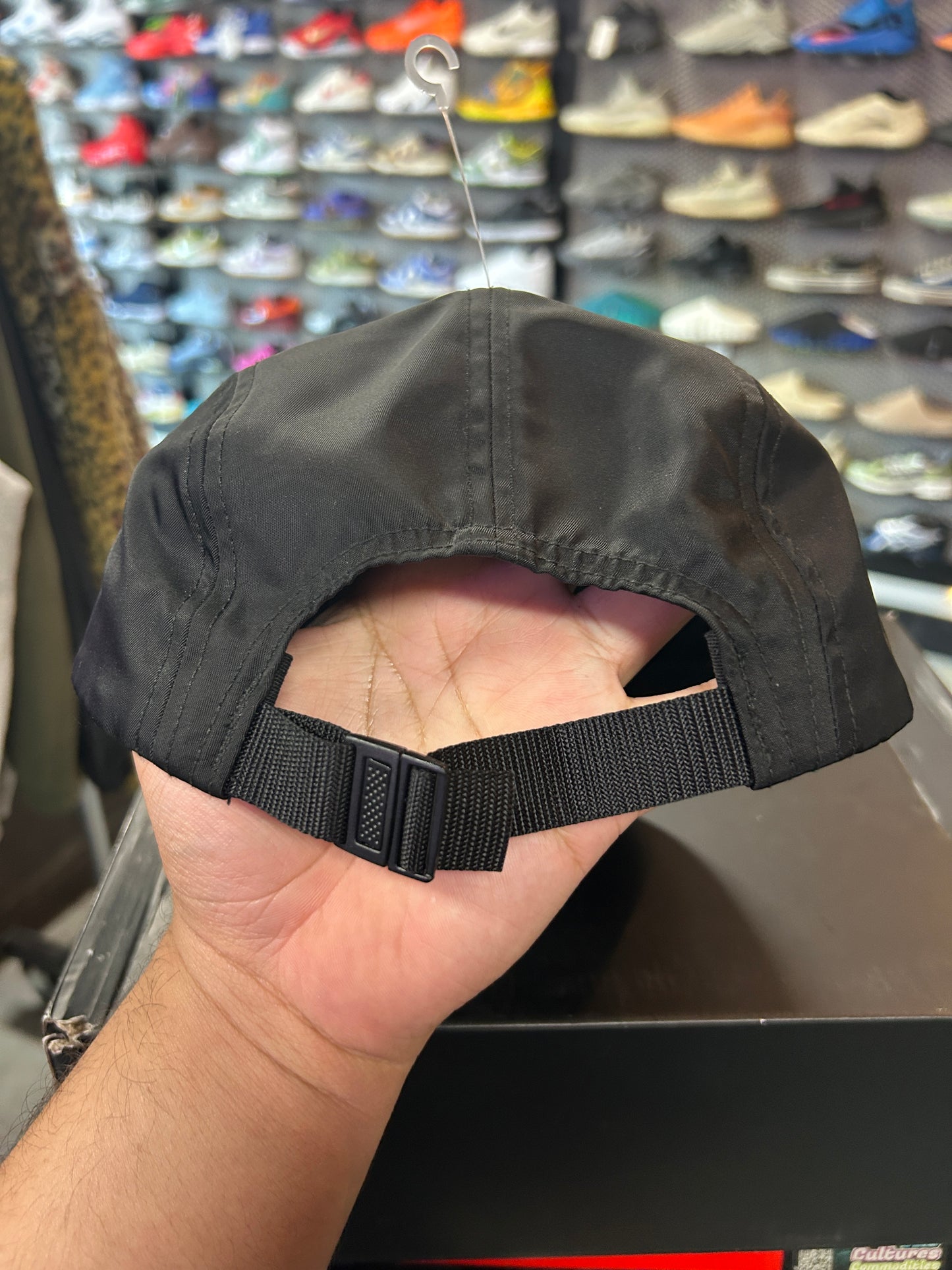 Supreme Liquid Metal Logo Camp Cap Black OTF