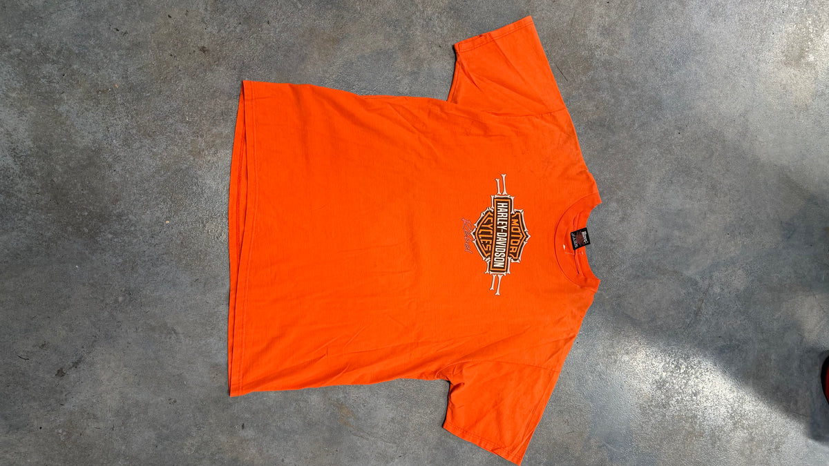 Vintage Harley Davidson Motor Cycles Orange Tee
