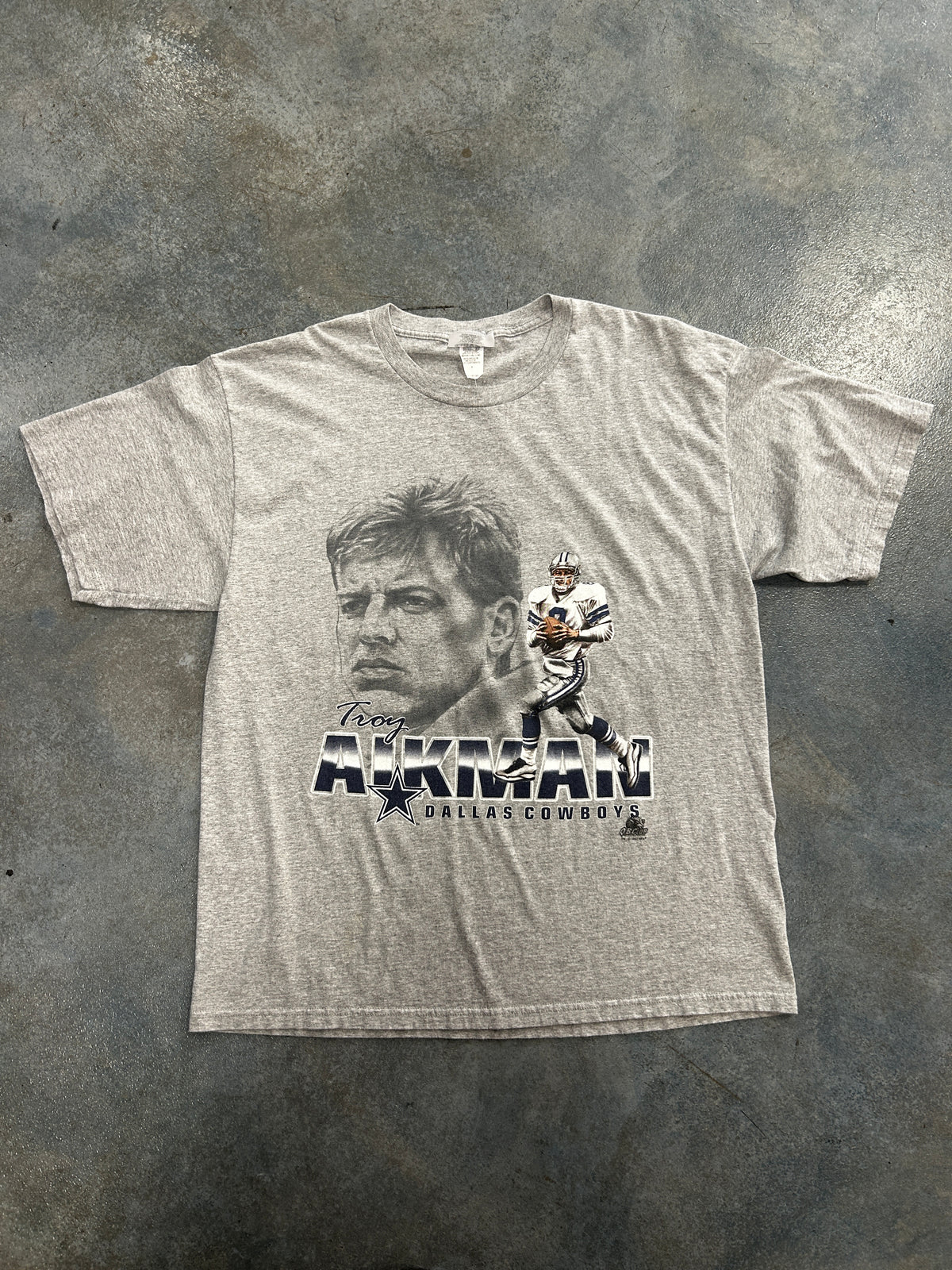 Vintage 1997 Cowboys Troy Aikman Gray Tee