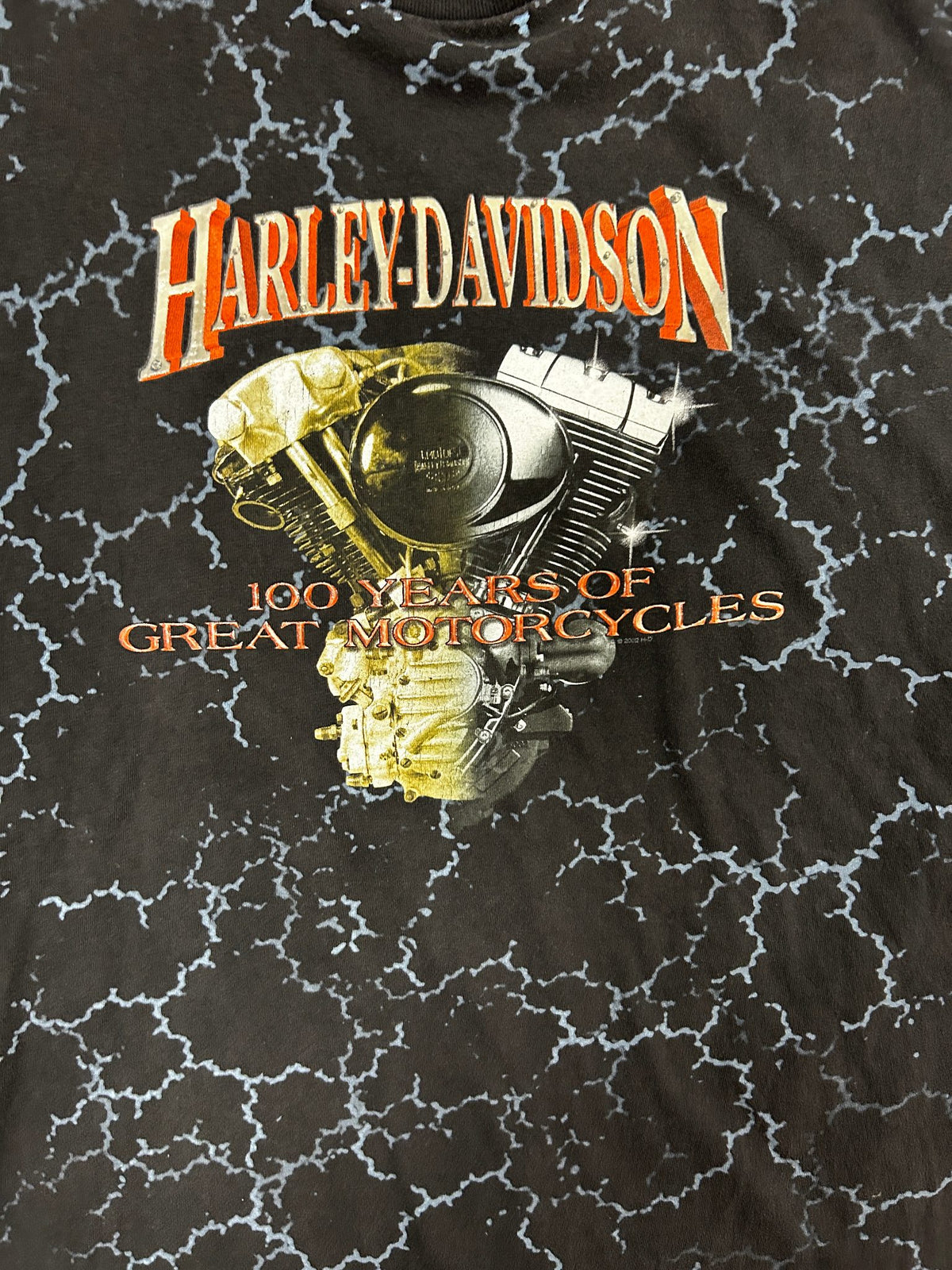 Vintage 2002 Harley Davidson 100 Years Of Great Motorcycles Black Tee