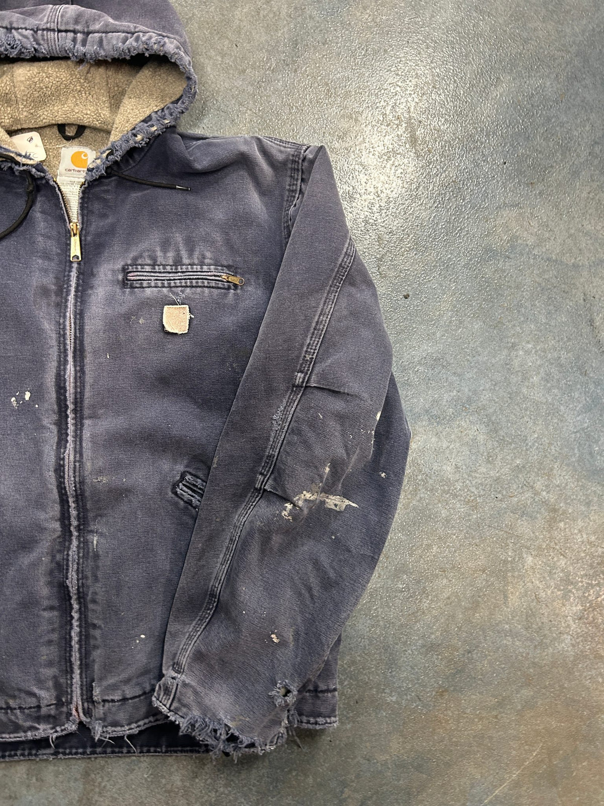 Vintage Carhartt Trash Hooded Jacket Navy Altered