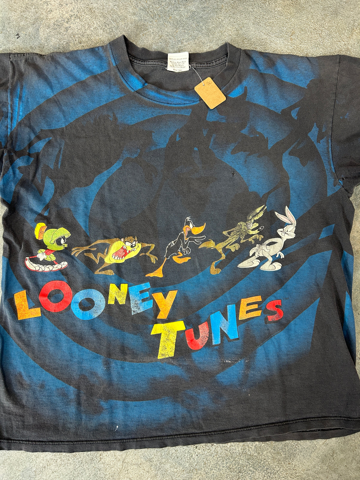 Vintage 90s Looney Tunes Toon Tops Shirt XL Bugs Taz Daffy Marvin Wile E Coyote (SC) B66