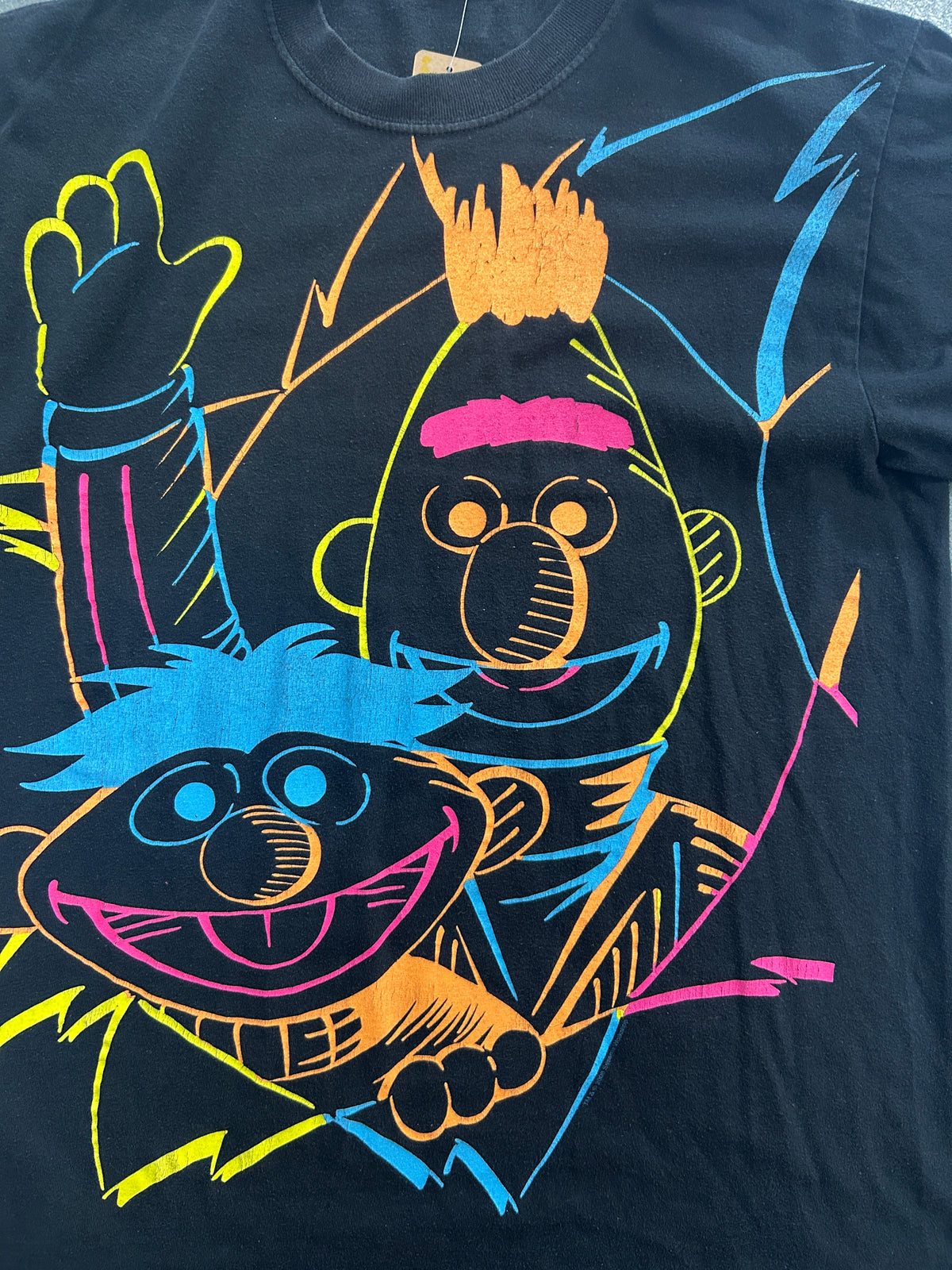 Vintage Sesame Street Bert and Ernie Black Tee