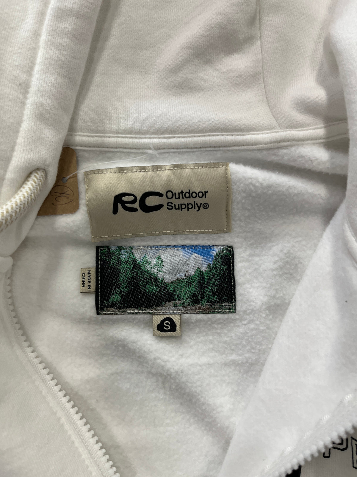 Outdoor Supply White Green Heavy Hoodie