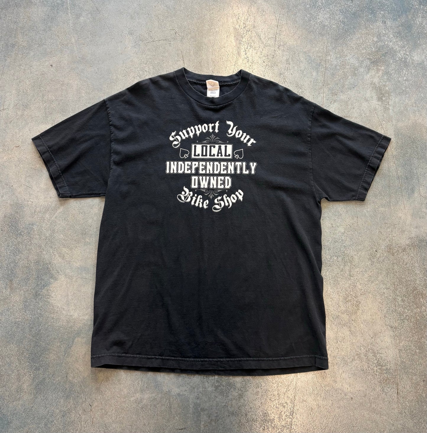 "Support Your Local Independent Owned Bike Shop" Black Tee OTF