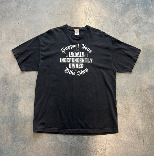 "Support Your Local Independent Owned Bike Shop" Black Tee OTF