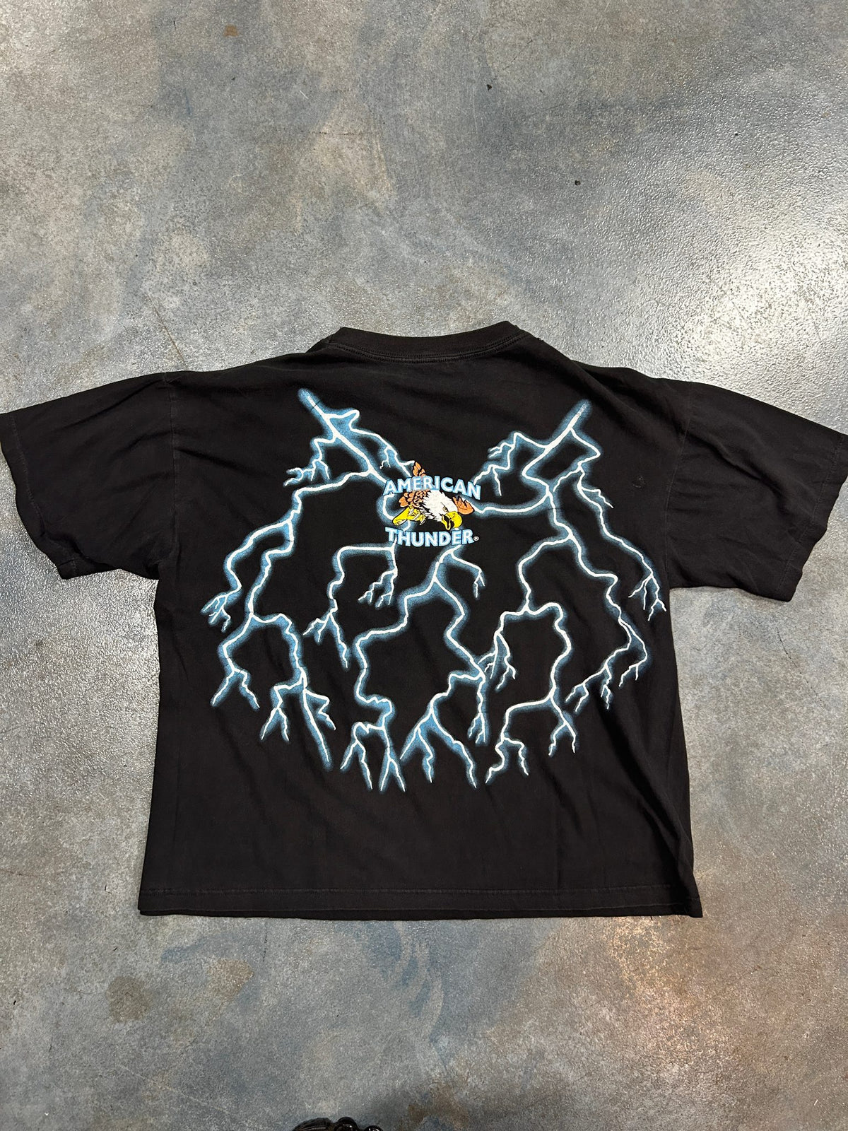 Vintage American Thunder Death Rider Skeleton Black Tee