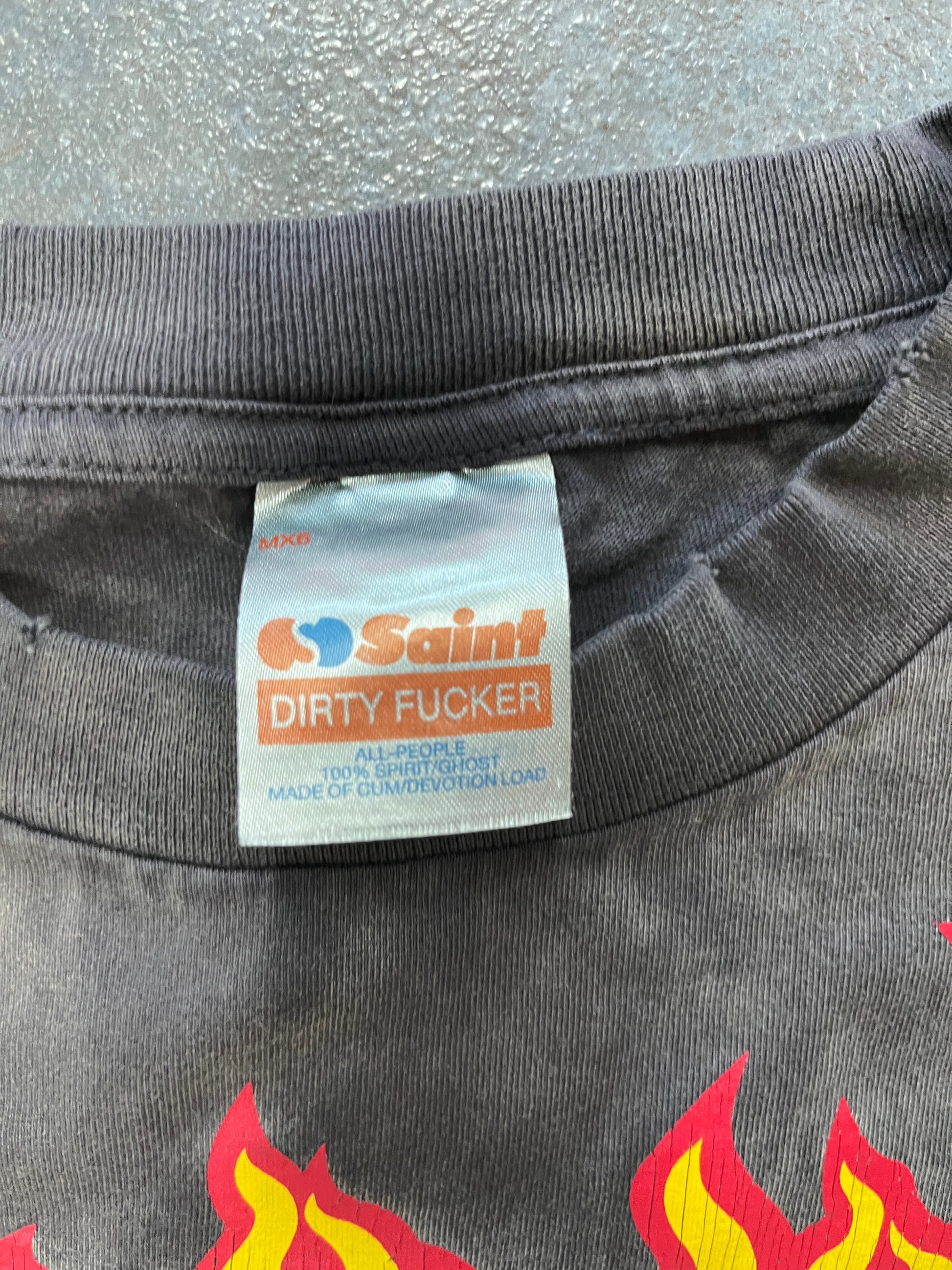 SAINT MXXXXXX “SOUL ON FIRE L/S” Grey T-Shirt B32