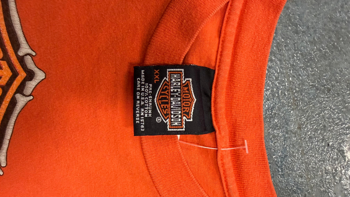 Vintage Harley Davidson Motor Cycles Orange Tee