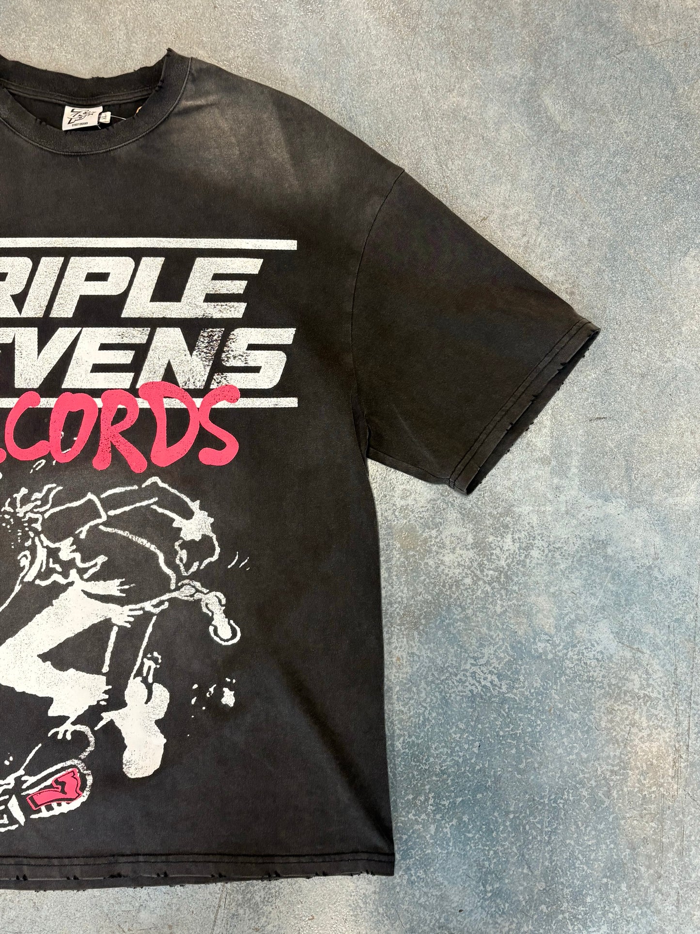 Triple Seven Records Gray Tee (YC ) B68