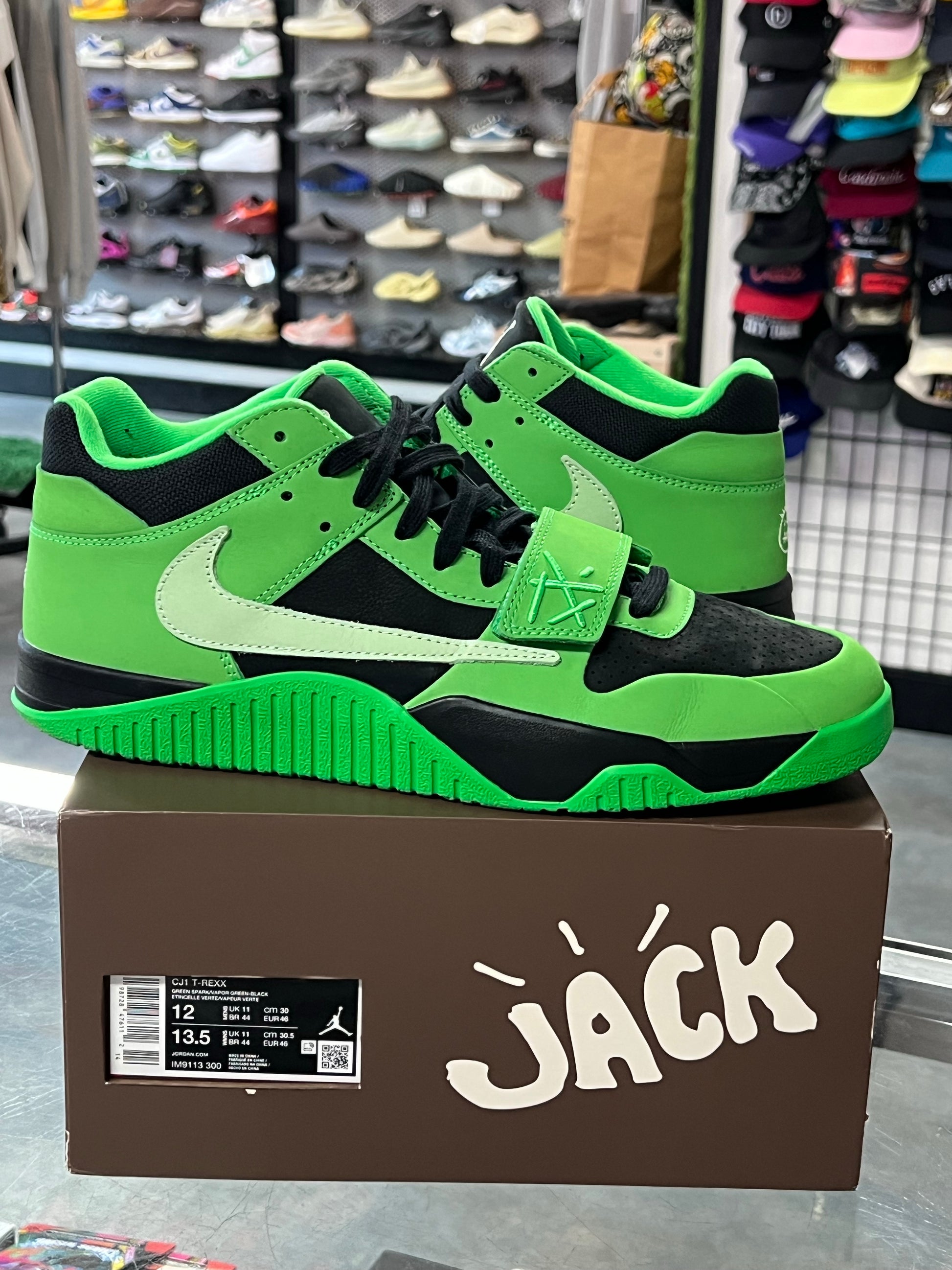 Jordan CJ1 T-Rexx Travis Scott Green Spark
