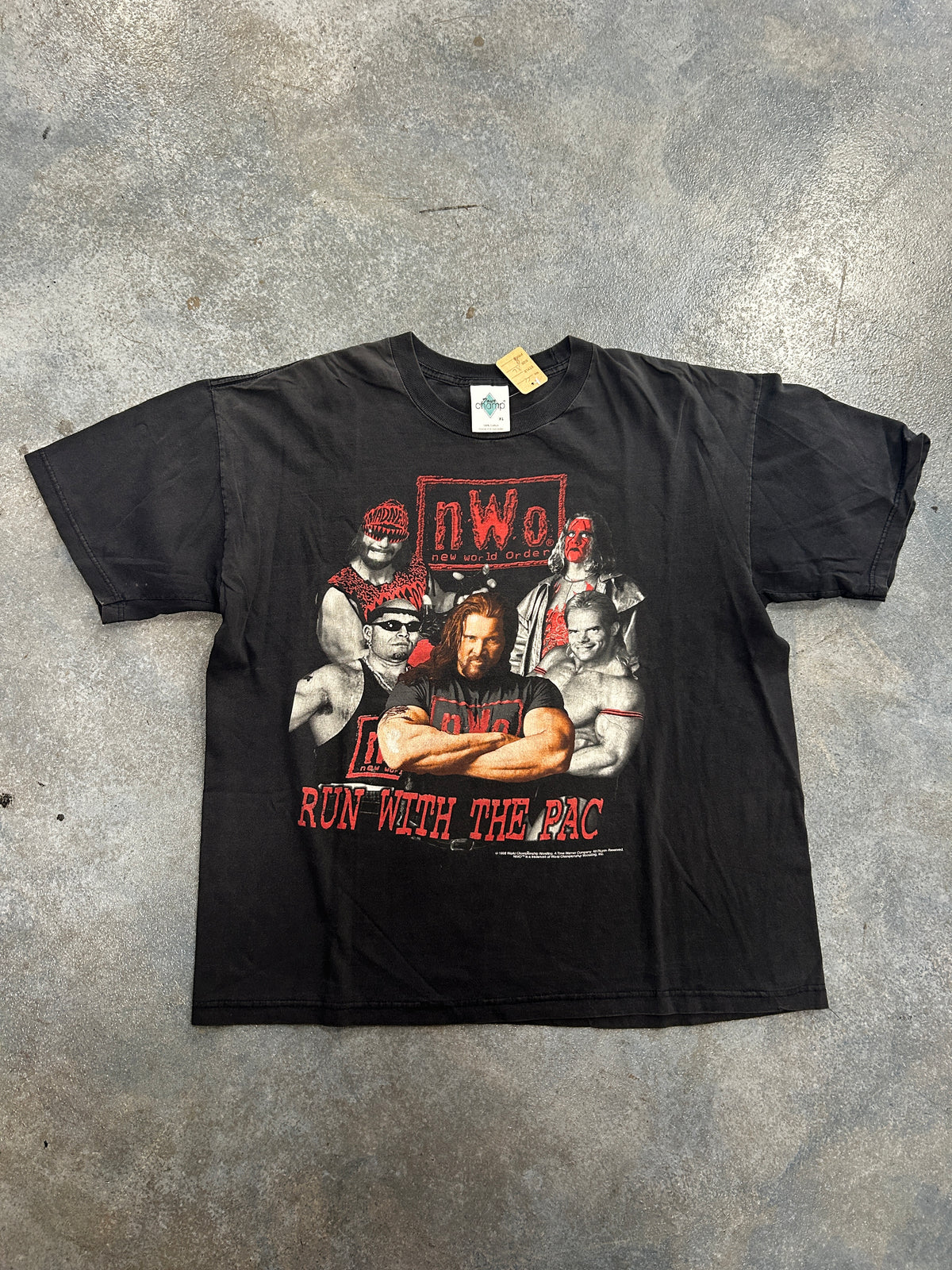 Vintage 1998 WCW NWO "Run With The Pac" Black Tee B62