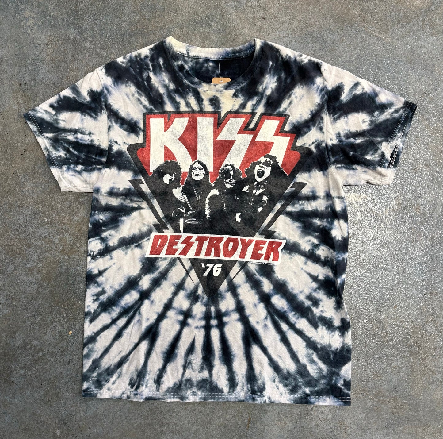 Black tie dye KISS band AudestroyerAu T shirt OTF