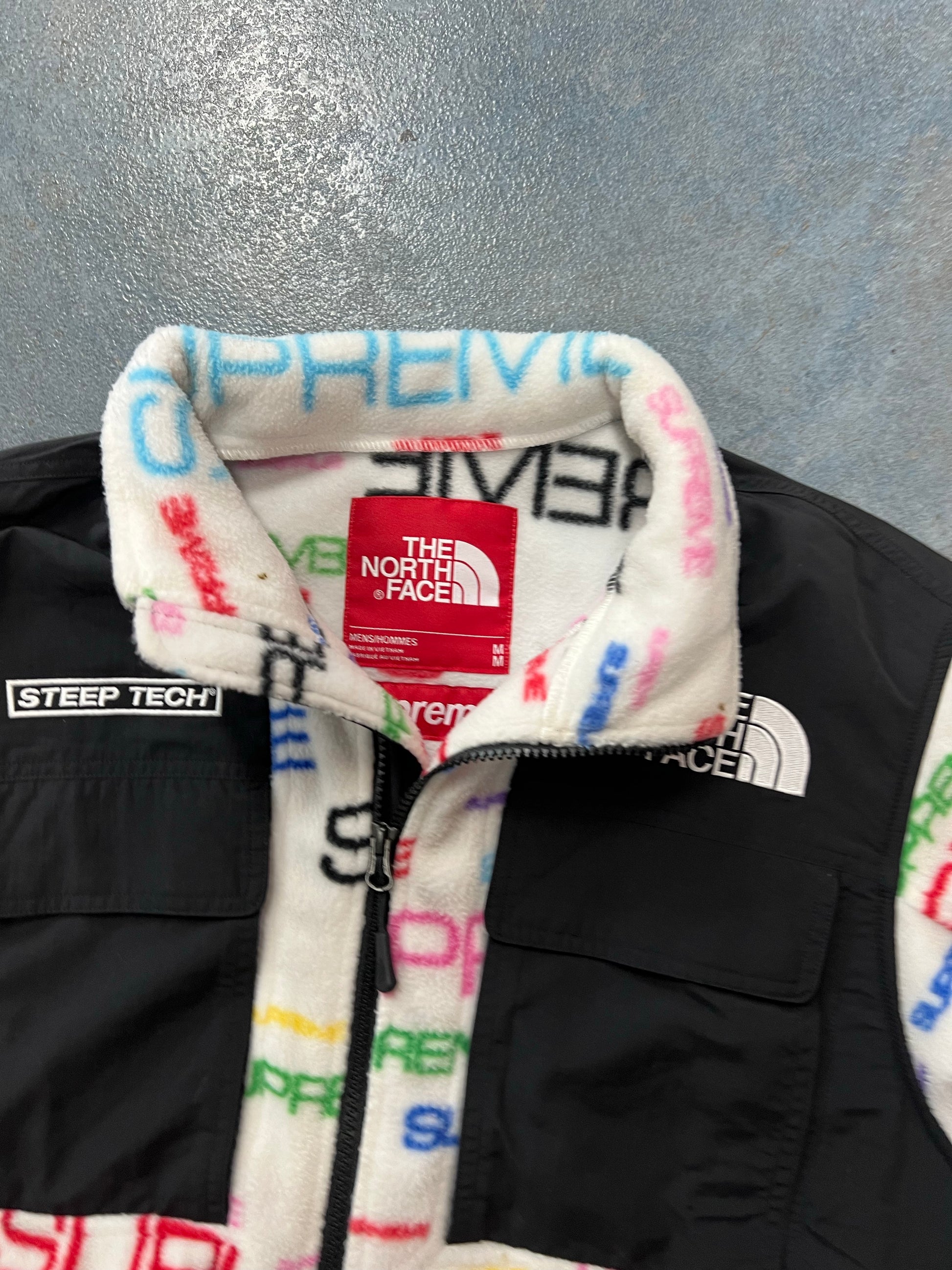 Supreme The North Face Steep Tech Fleece Jacket White B41