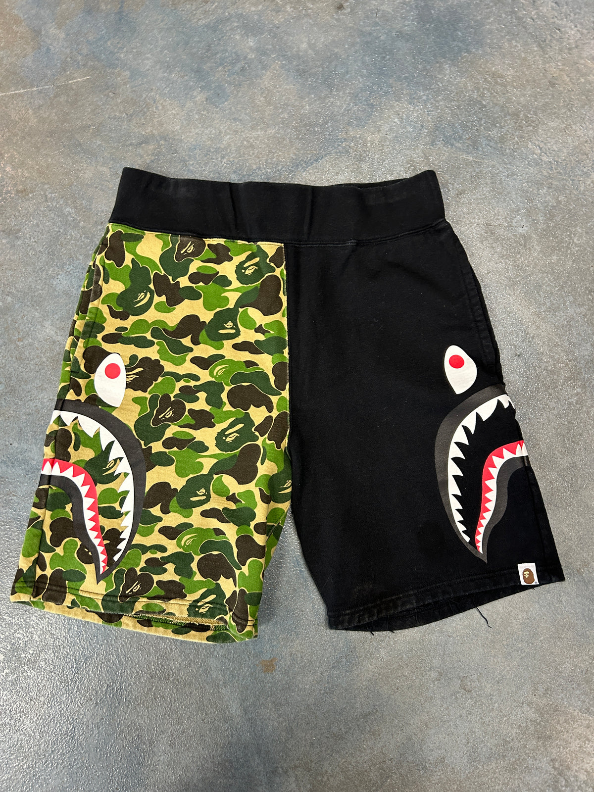 Bape ABC Camo Side Shark Sweat Shorts