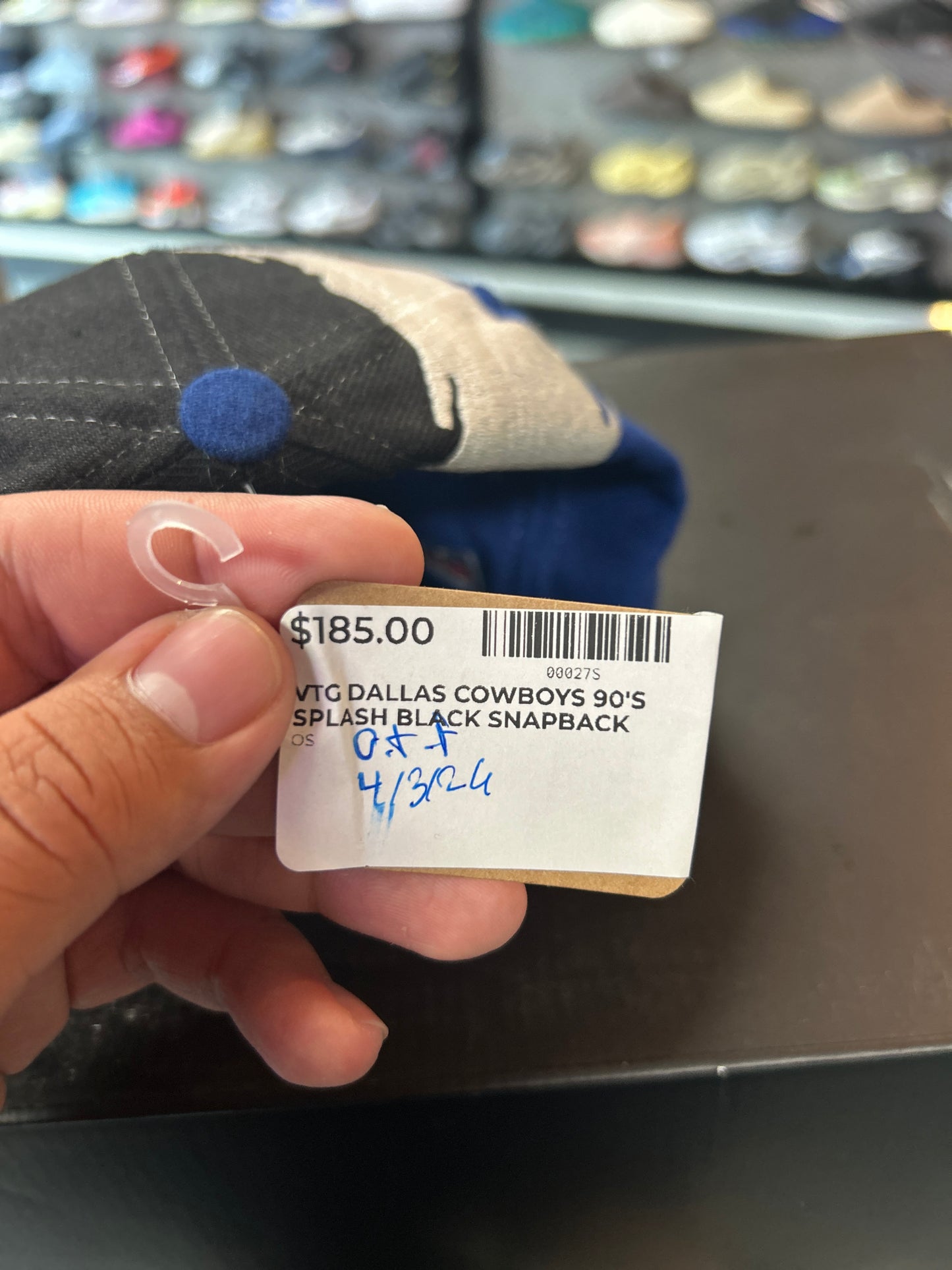 VTG DALLAS COWBOYS 90'S SPLASH BLACK SNAPBACK OTF