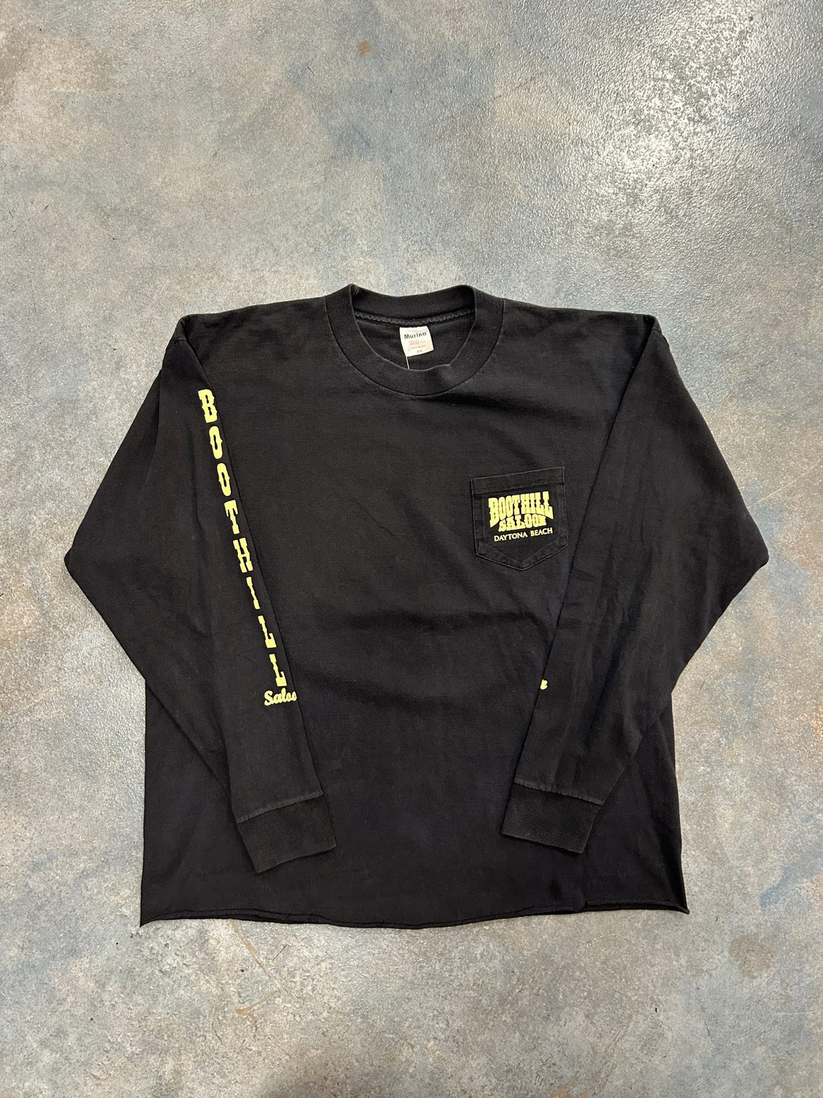 Vintage BOOTHILL SALOON Biker Week 199 Black Long Sleeve