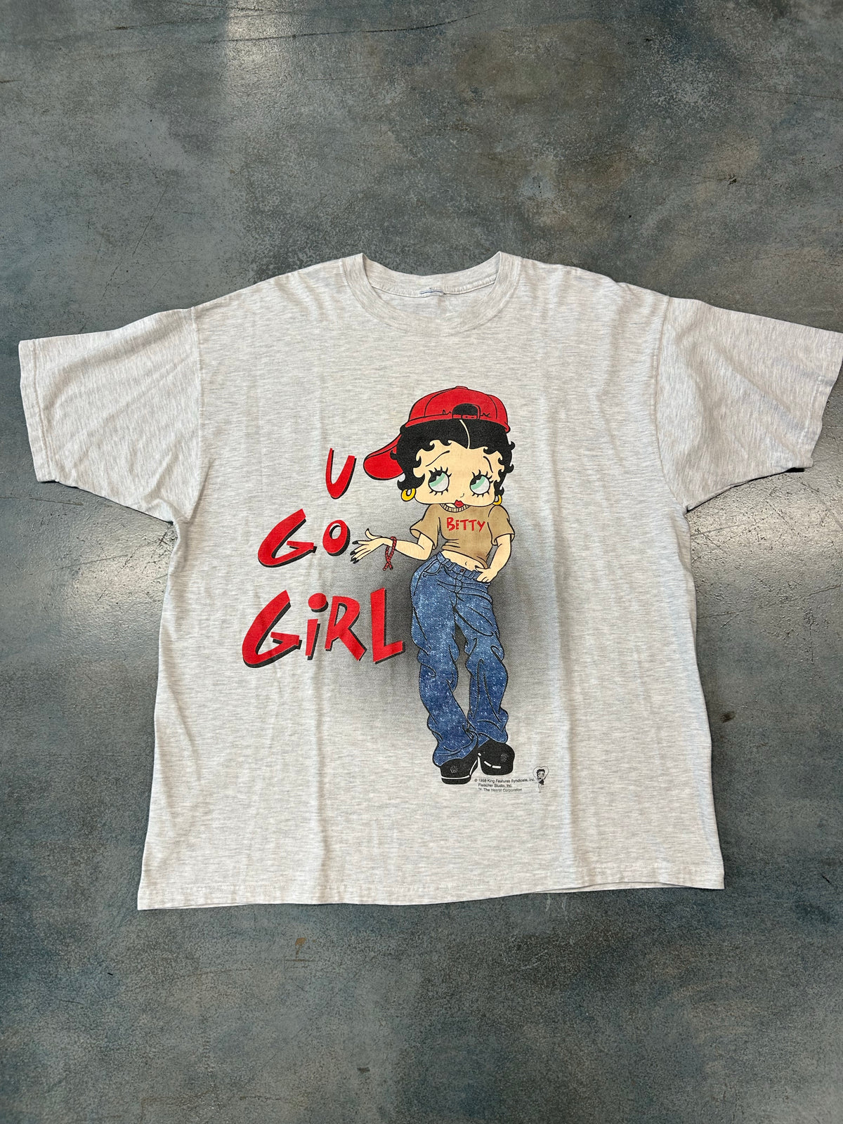 Vintage Betty Bop "You Go Girl" Gray Tee