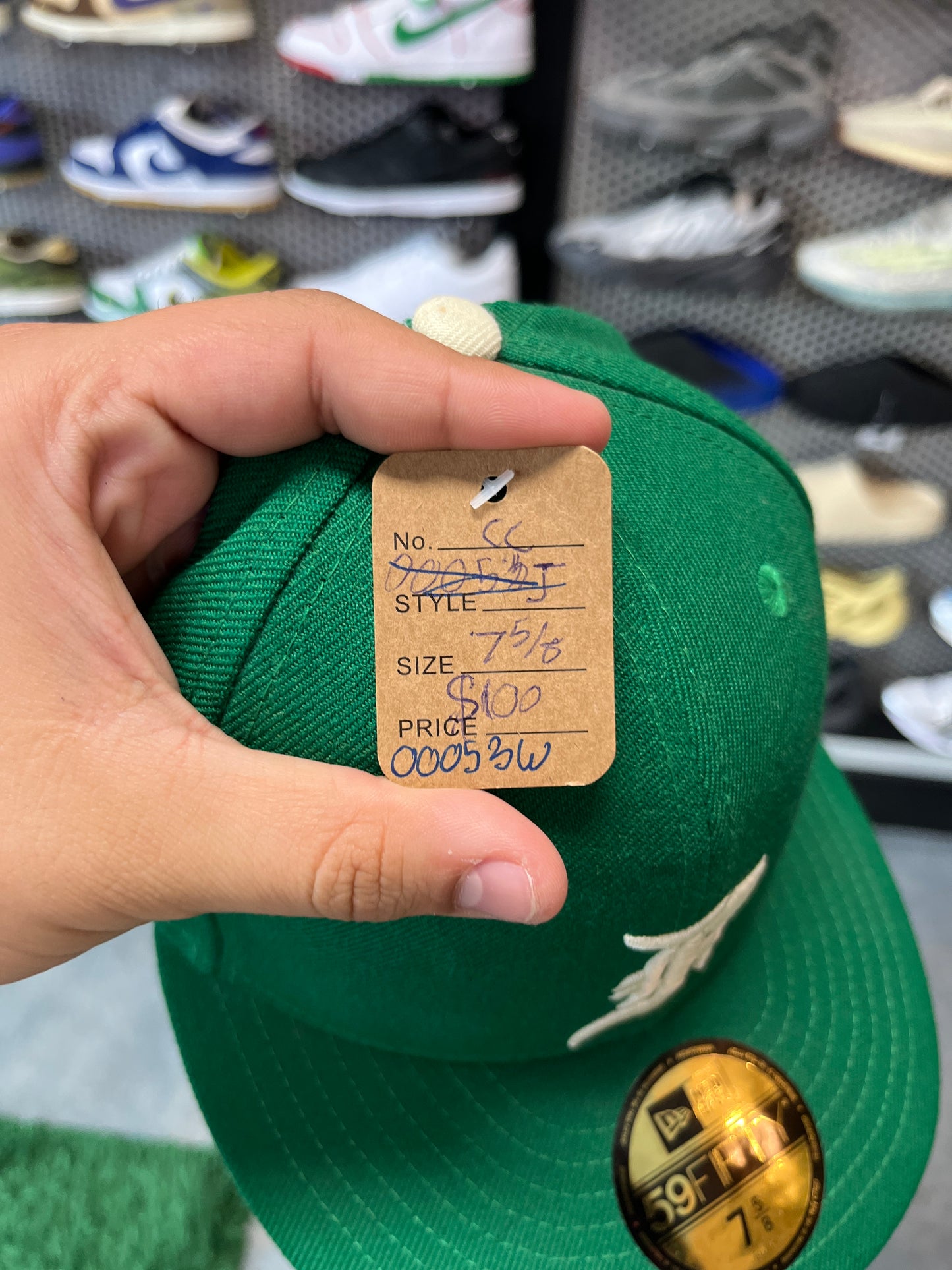 FEAR OF GOD ESSENTIAL X NEW ERA GREEN FITTED HAT