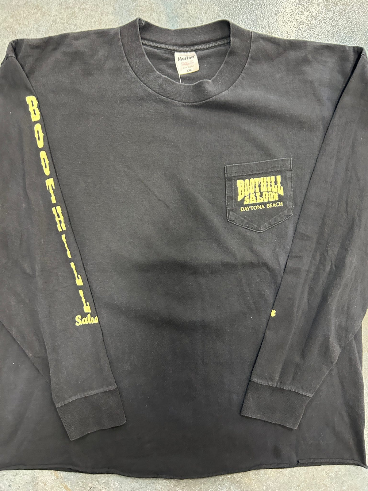 Vintage BOOTHILL SALOON Biker Week 199 Black Long Sleeve