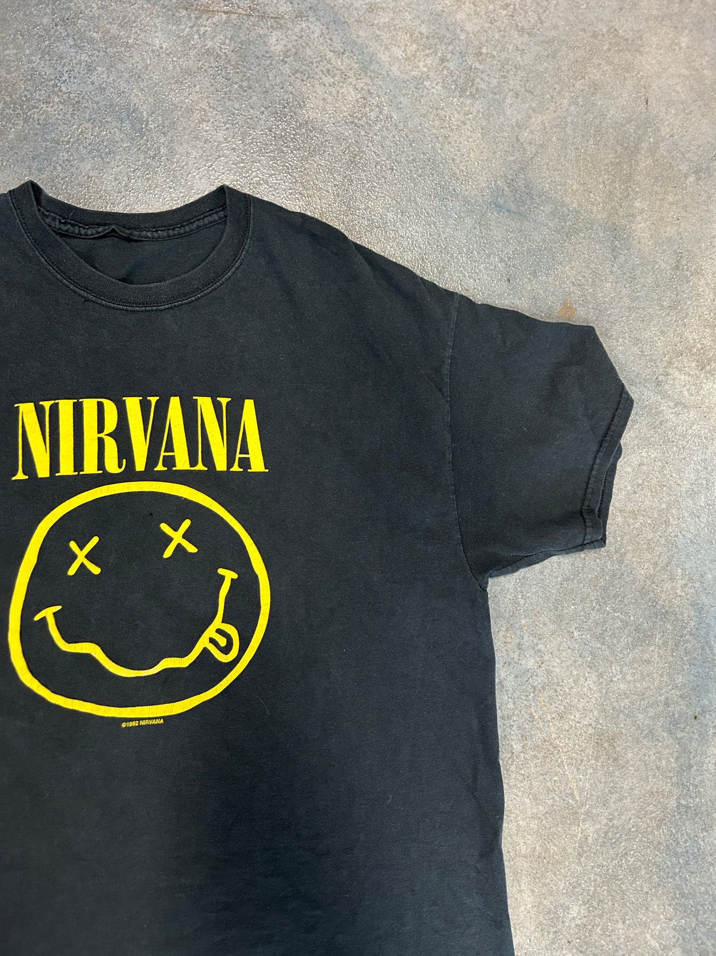 1992 OG Nirvana Smilie Face Black Tee (TC)