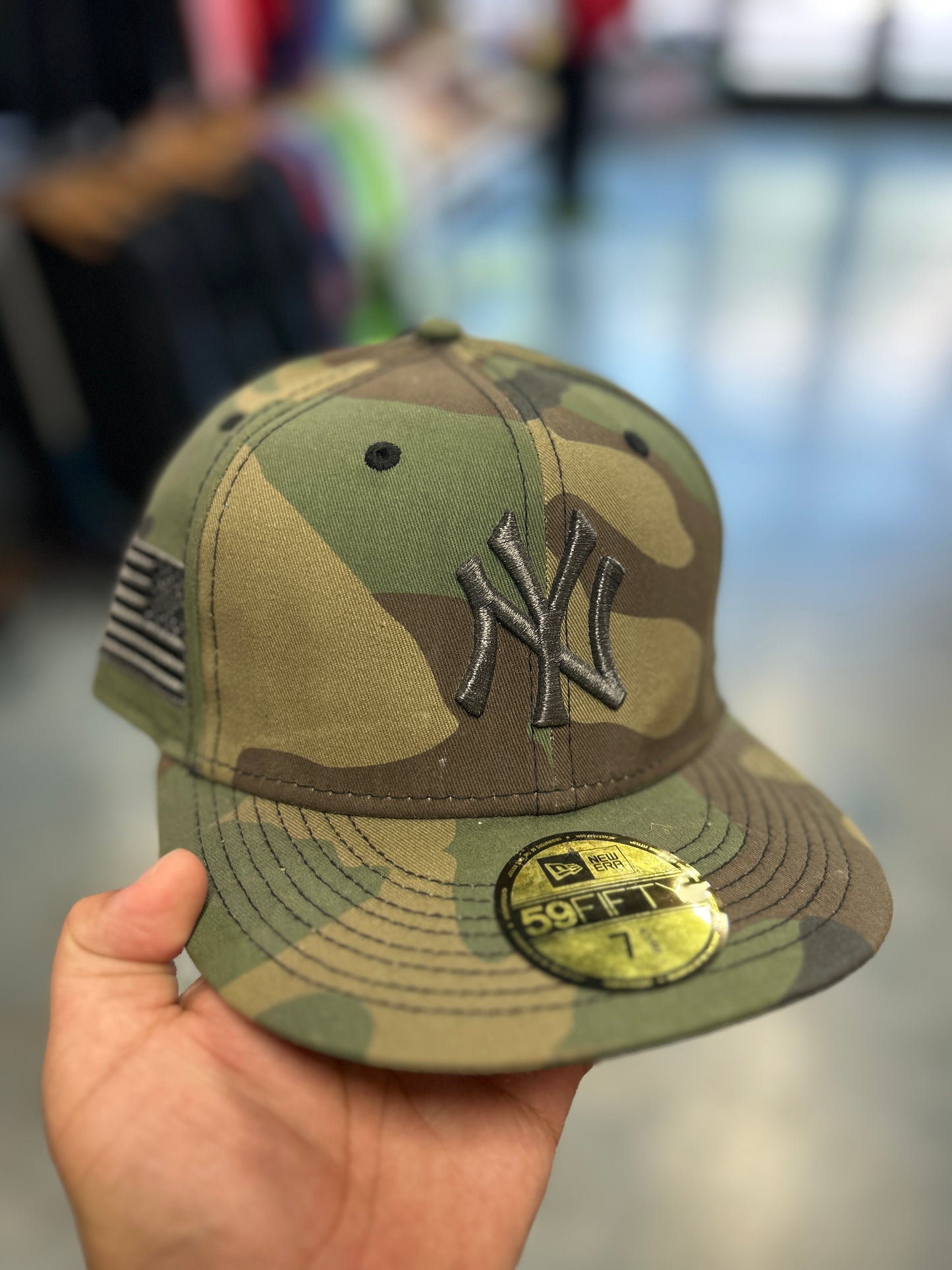 New Era New York Yankees Camo Fitted Hat 7 5/8 (R)