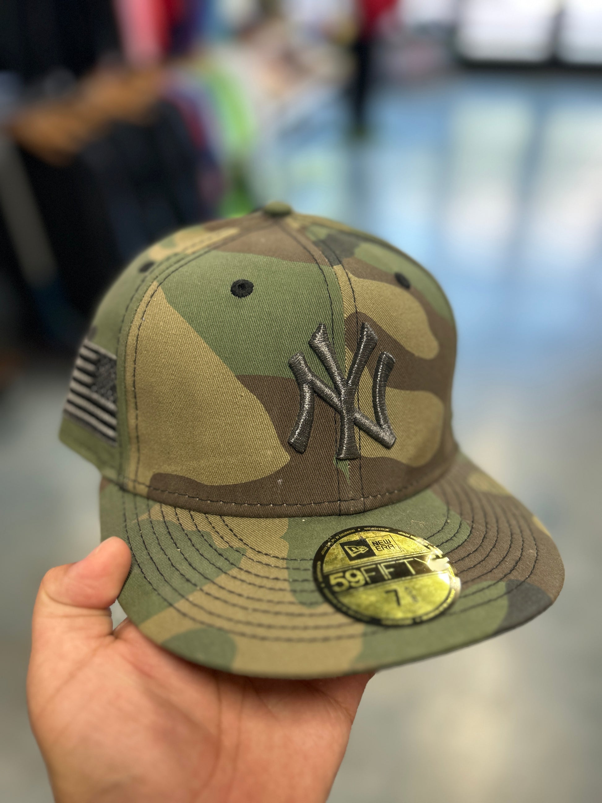 New Era New York Yankees Camo Fitted Hat 7 5/8 (R)