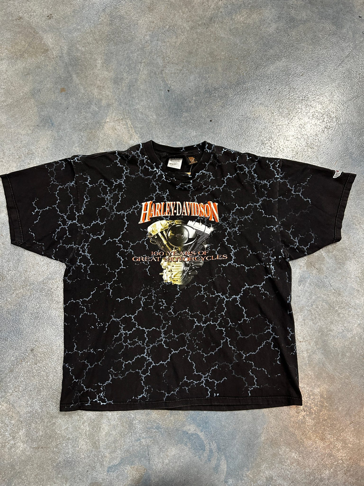 Vintage 2002 Harley Davidson 100 Years Of Great Motorcycles Black Tee