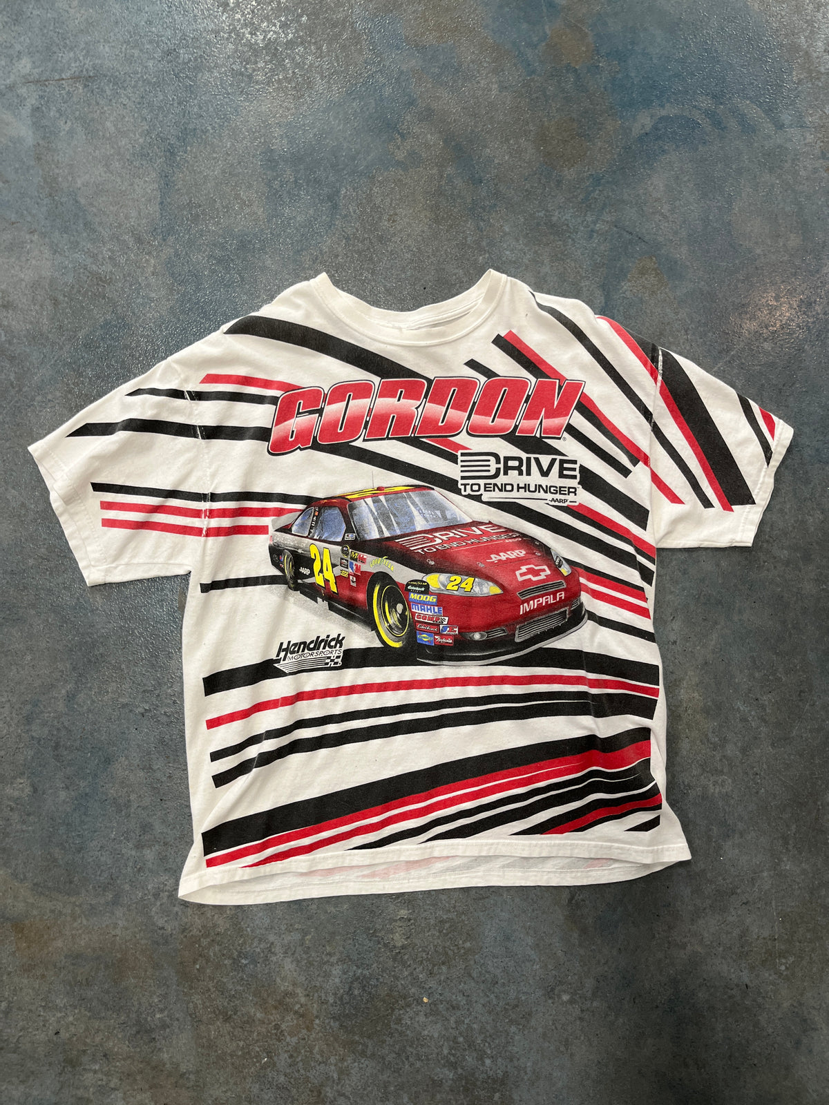 Vintage Jeff Gordon ‘Drive To End Hunger’ AOP NASCAR Graphic T-Shirt OTF