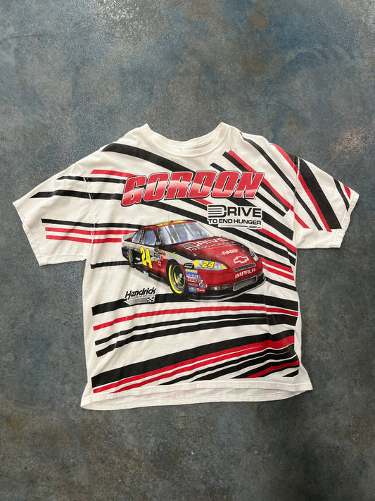 Vintage Jeff Gordon ‘Drive To End Hunger’ AOP NASCAR Graphic T-Shirt OTF