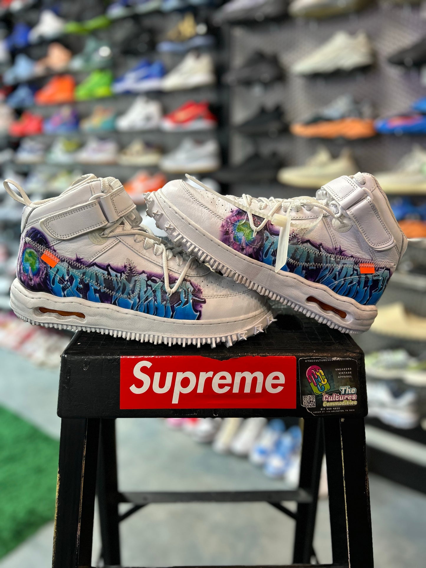 Nike Air Force 1 Mid Off-White Graffiti White (TC)