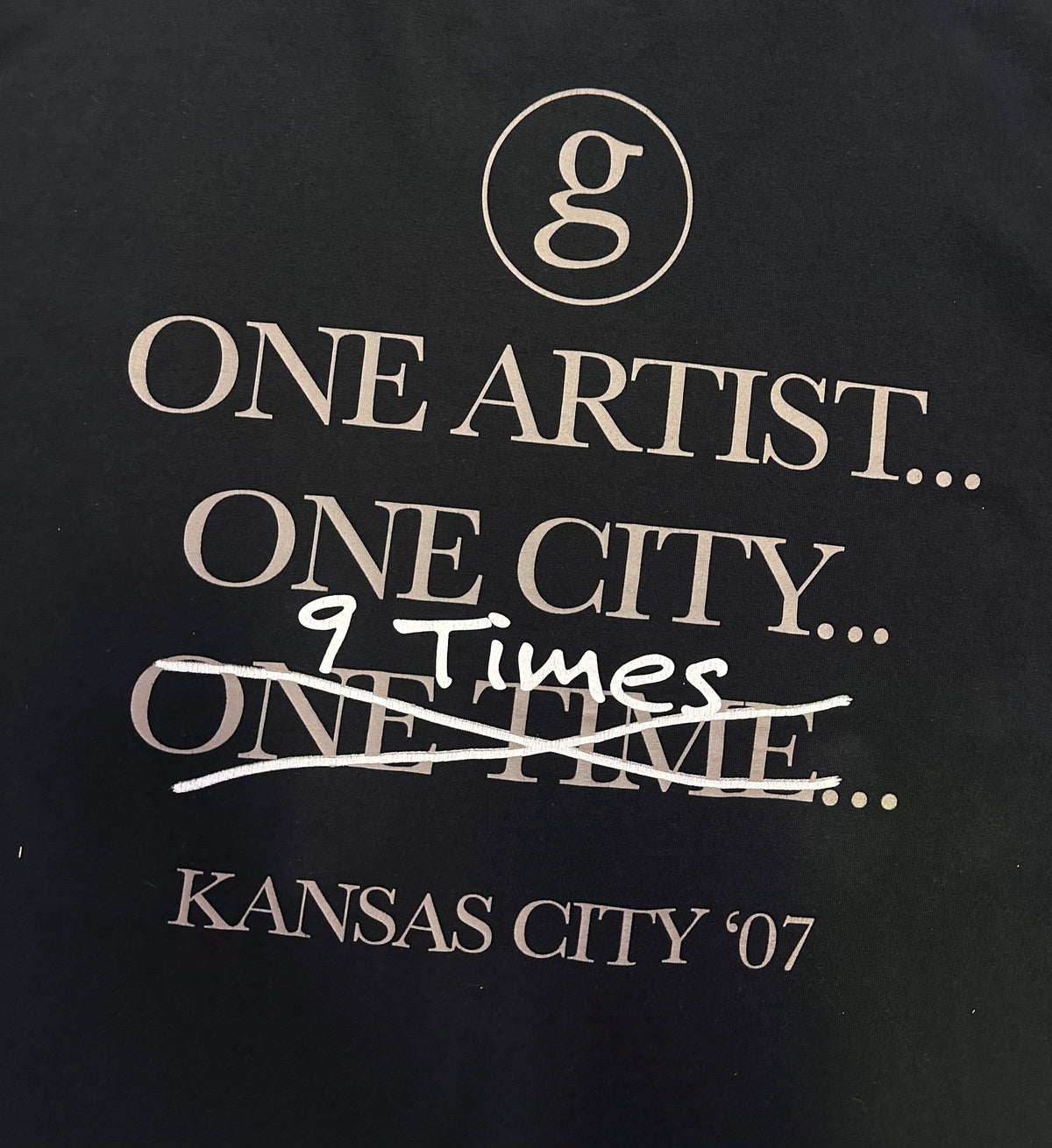 Vintage Garth Tee Kansas City 2007 Black Tee
