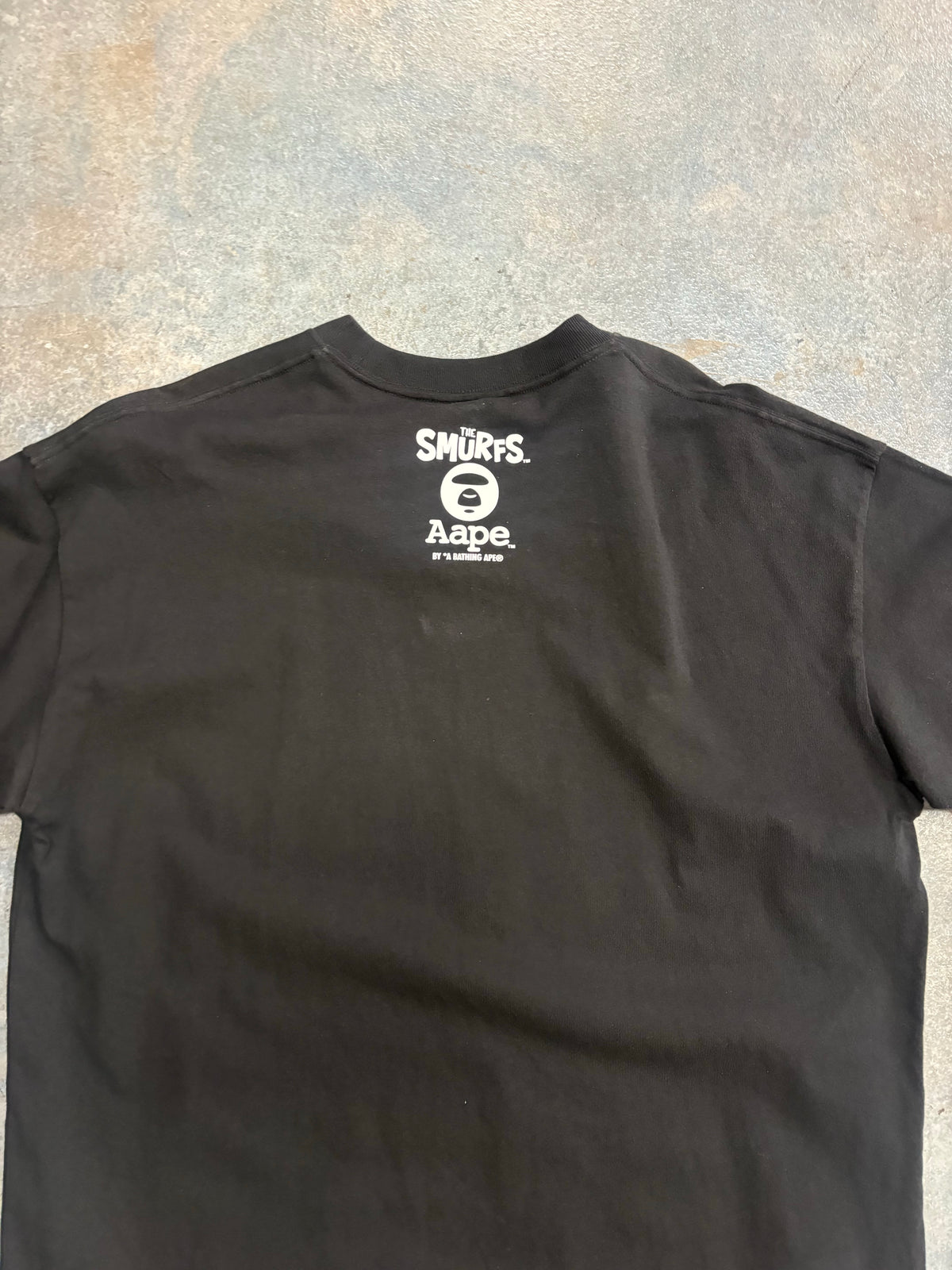 Ape by Bape Smurfs Collabe Black Tee