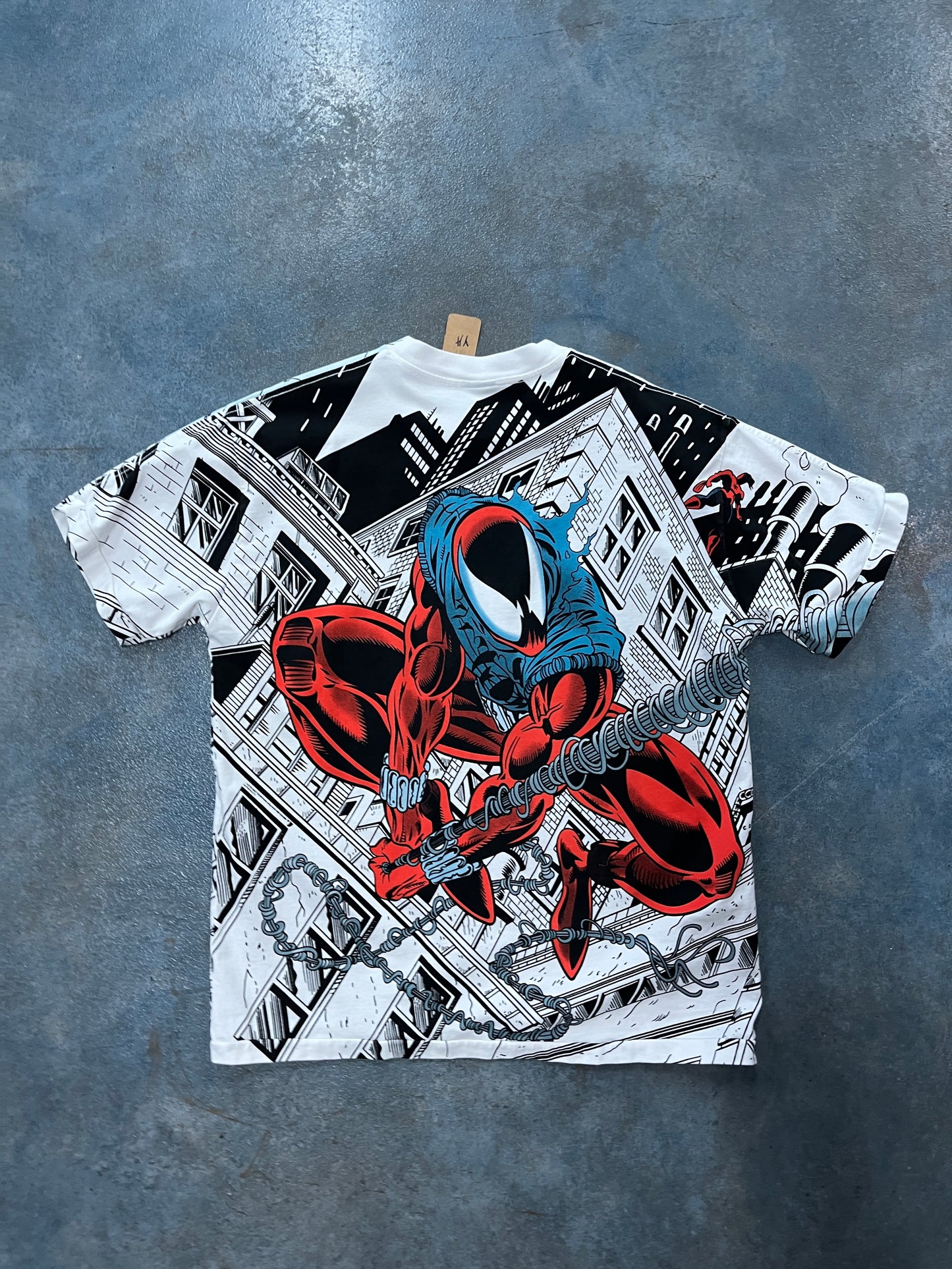 Vintage M.A.D AOP Spiderman Scarlet Graphic T-Shirt OTF
