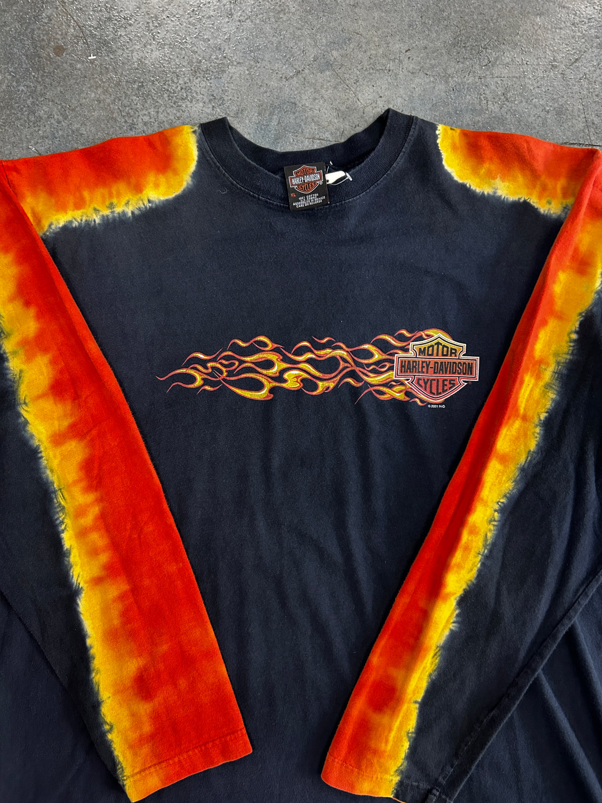 Vintage Harley Davidson Ventura Flaming Long sleeve Black Tee
