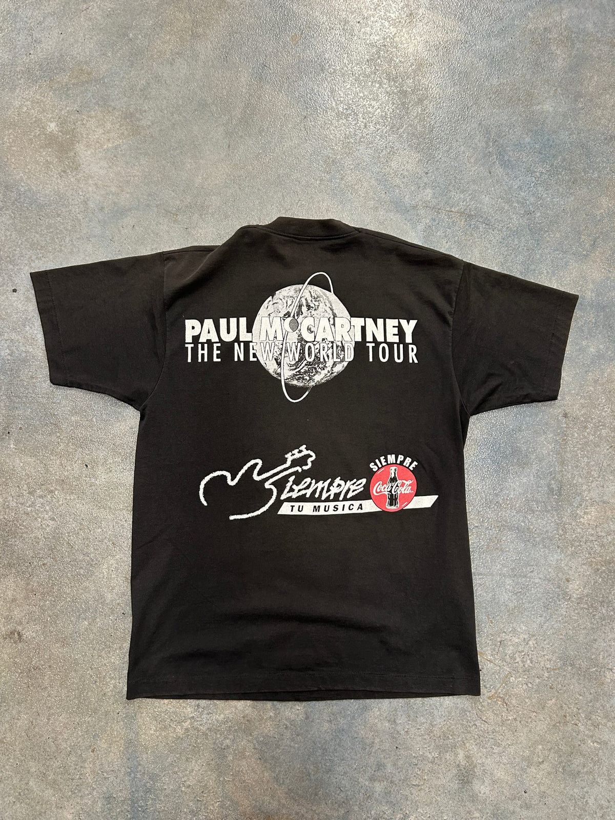 Vintage Paul Mccartney The New World Tour Black Tee