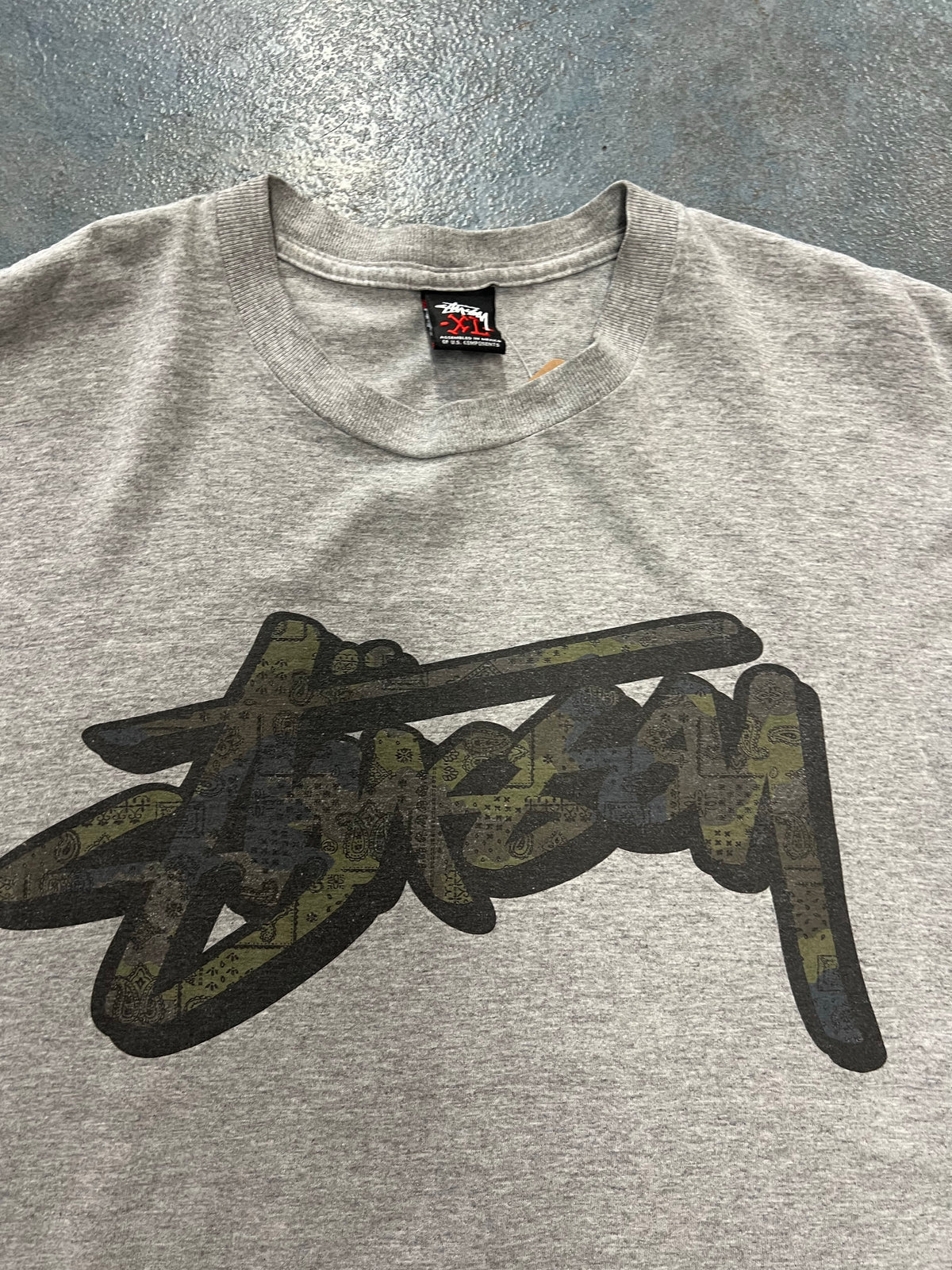 Stussy Dark Gray Camo Graphic Tee