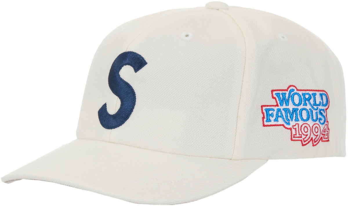 Supreme World Famous S Logo 6-Panel Hat White