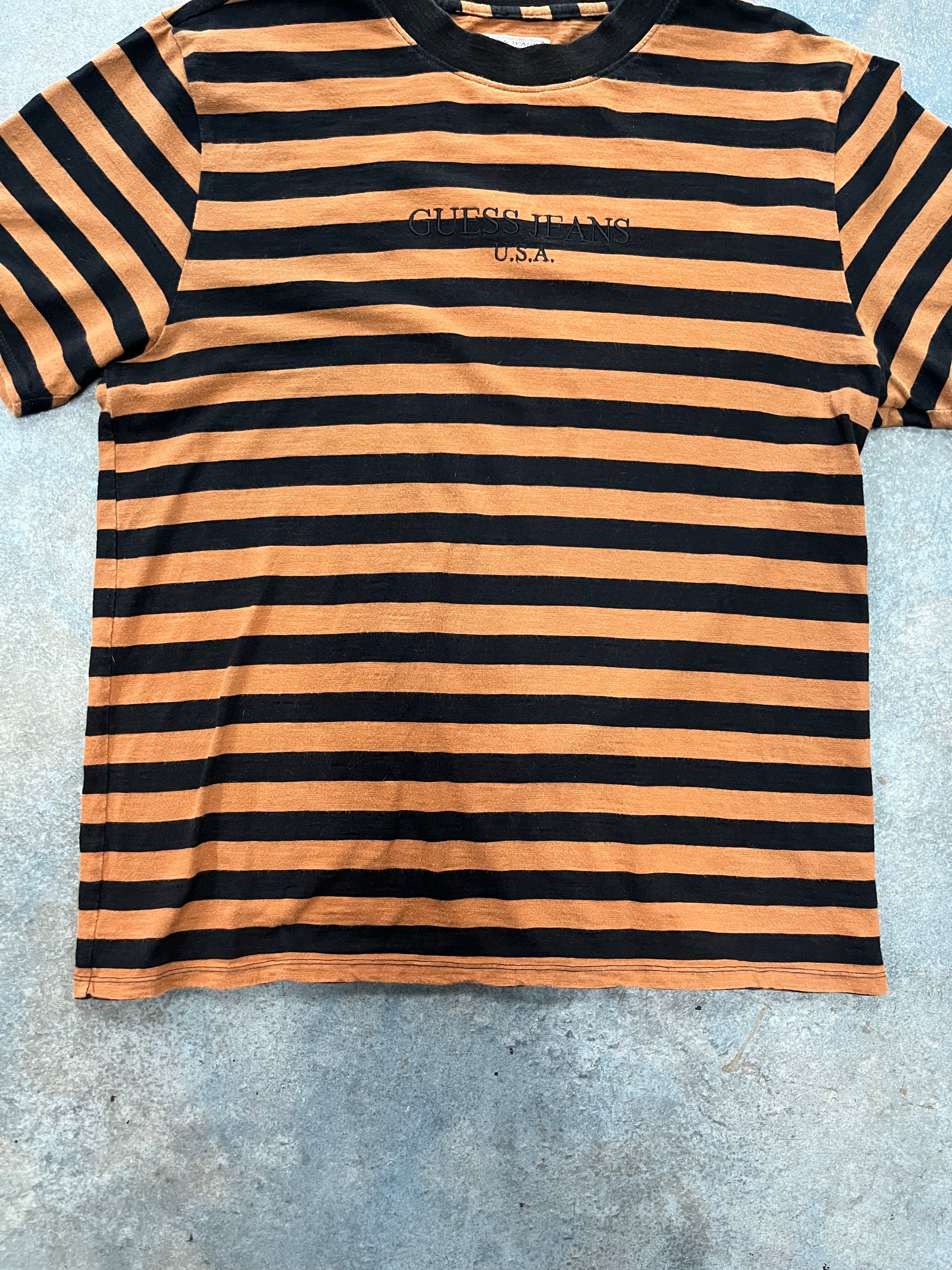 VTG GUESS USA Stripped Brown Tee OTF