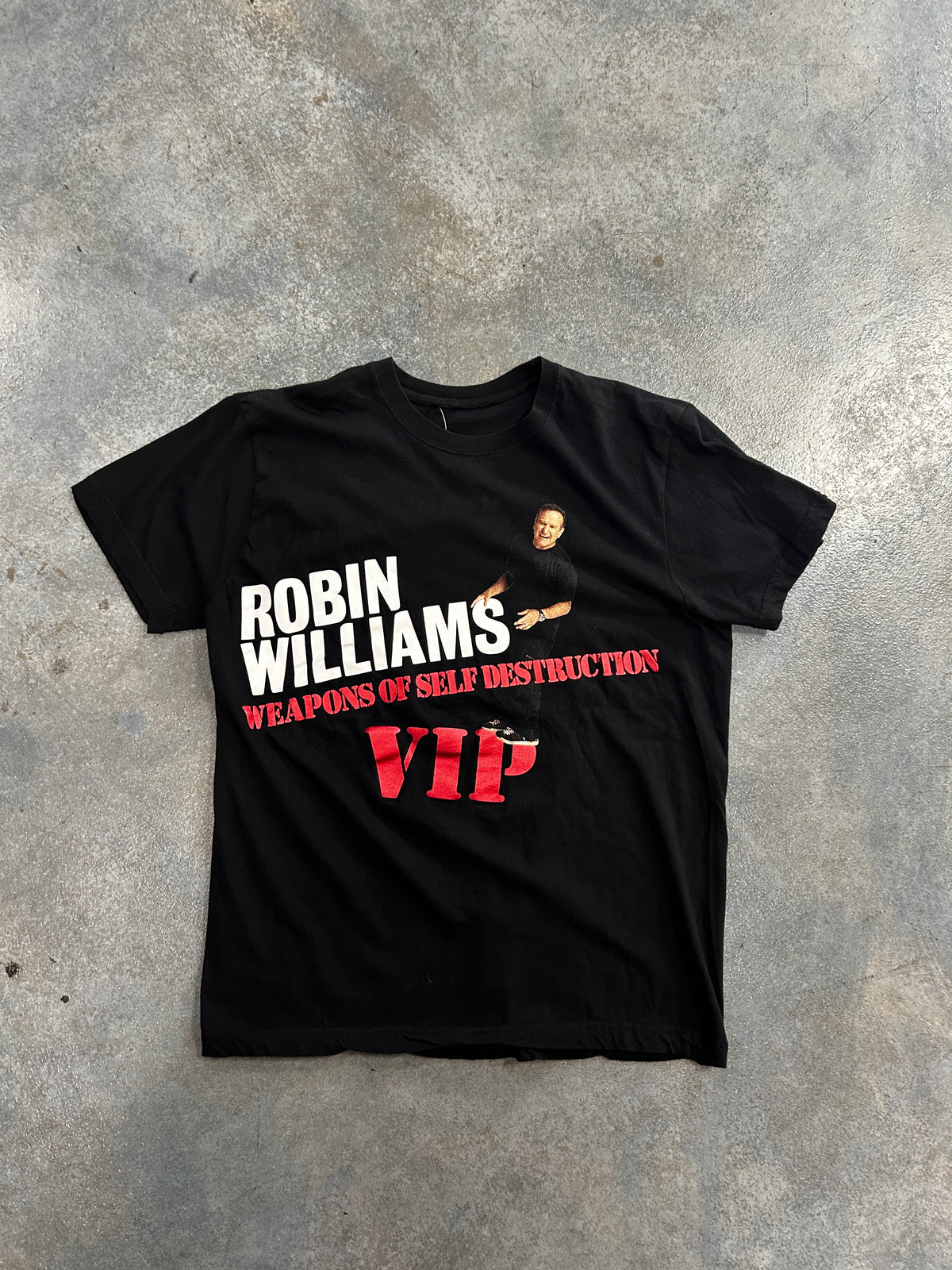 Robin Williams Weapons of self destruction VIP Black Tee